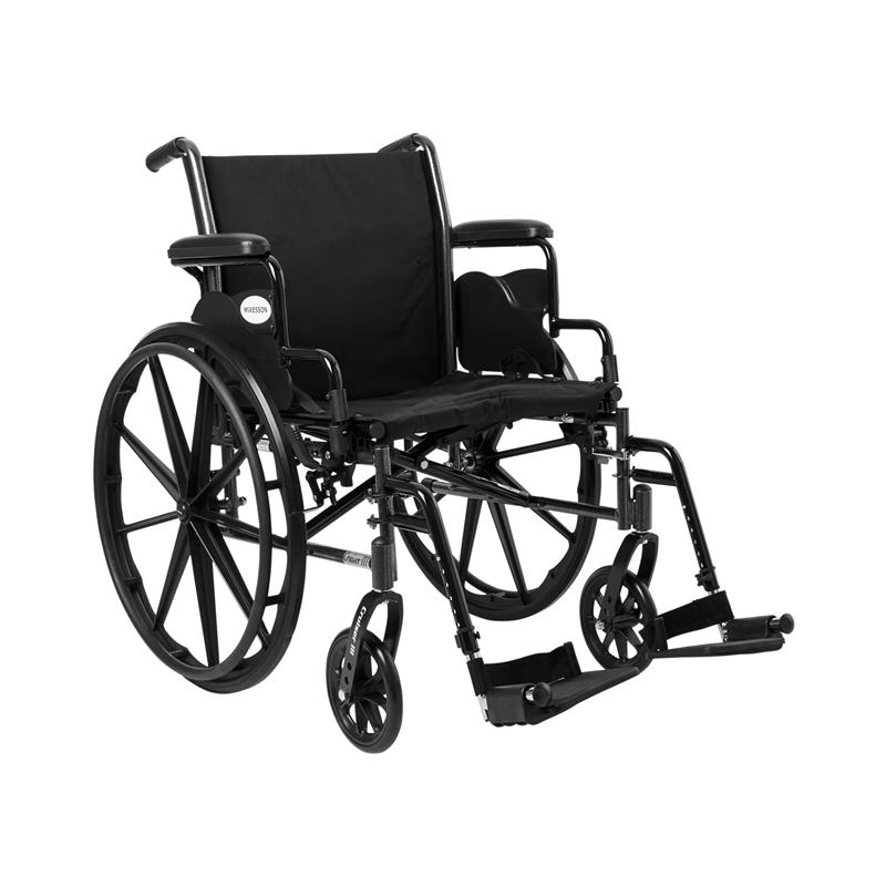 thumbnail video image 2 of McKesson Wheelchair with Swing-Away Footrests, Lightweight - 18 in Seat, 1 Ct, 2 of 11