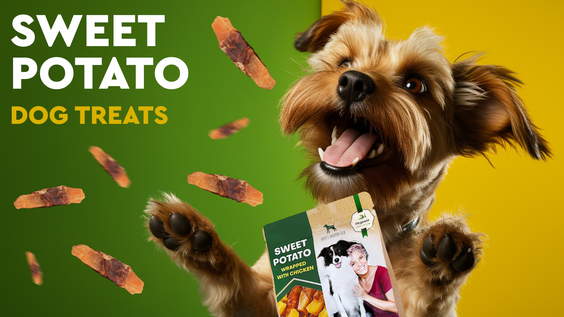 thumbnail video image 2 of Dog Treats Sweet Potato Wrapped with Chicken 10.6 oz & Pet Natural Chew - Grain Free Dried Snacks in Bulk - Best Twists for Training Small & Large Dogs - Made for USA, 2 of 8