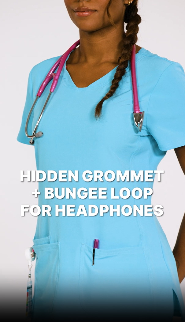 thumbnail video image 2 of Heartsoul Break On Through Scrubs Top For Women Shaped V-Neck 20710, 2 of 5