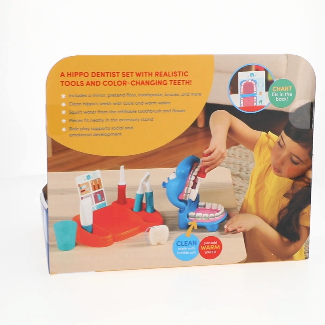 Battat Hippodontist Dentist Plastic Play Set with 14 Accessories