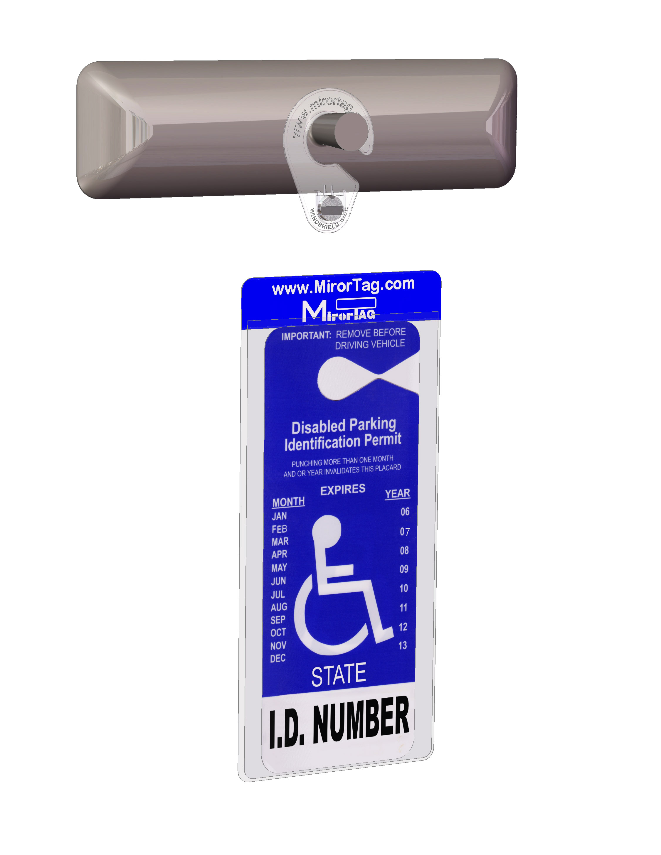 thumbnail video image 2 of JL Safety Handicap Placard Holder with Strong Detachable Hook, 10" x 4", 1 Count, 2 of 12