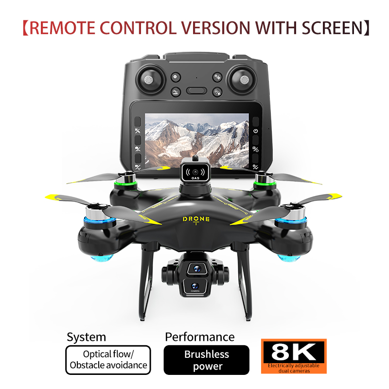 thumbnail video image 2 of 8K Dual Camera FPV Drone with 4.3" Screen Controller, Brushless Motors, 360° Obstacle Avoidance, One-Key Takeoff, Optical Flow, Dual Batteries, Foldable Quadcopter for Beginners & Holiday Gifts, 2 of 20