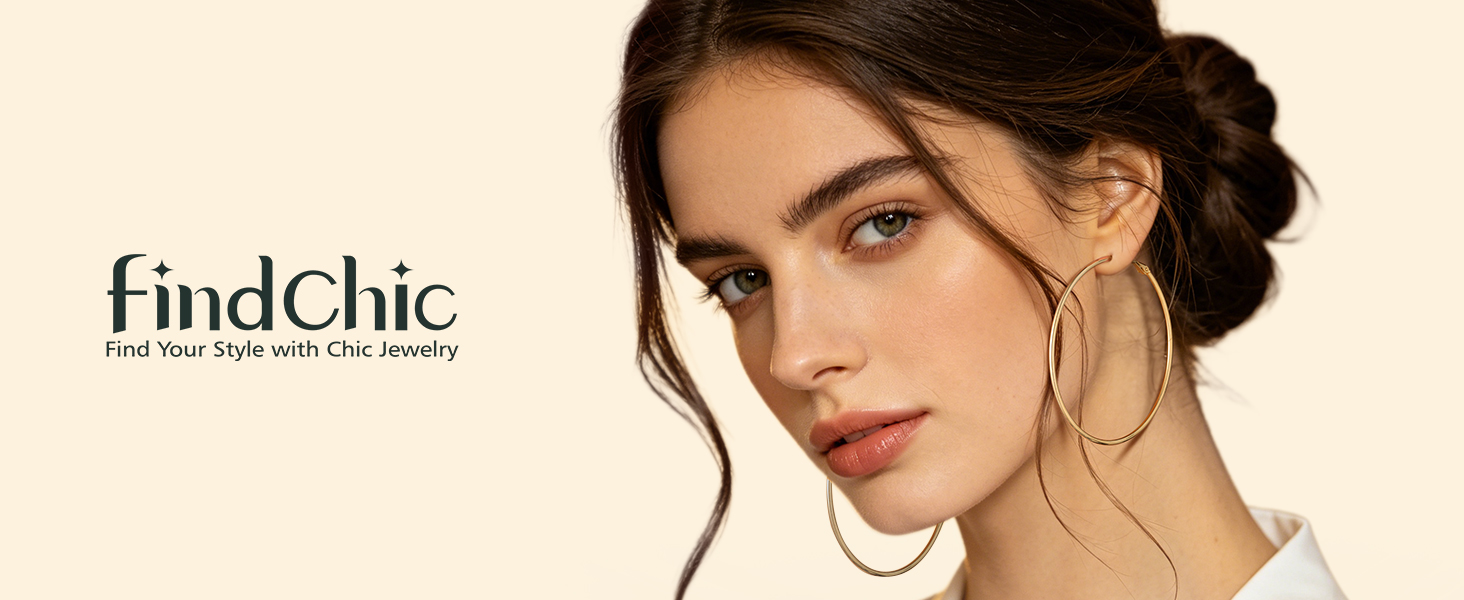 thumbnail video image 2 of FindChic Medium Hoop Earrings for Women 40mm Gold Plated Hoop Earrings Stainless Steel Hoops Hypoallergenic Lightweight Earring Birthday Graduation Jewelry Gifts for Women/Her/Mom, 2 of 11