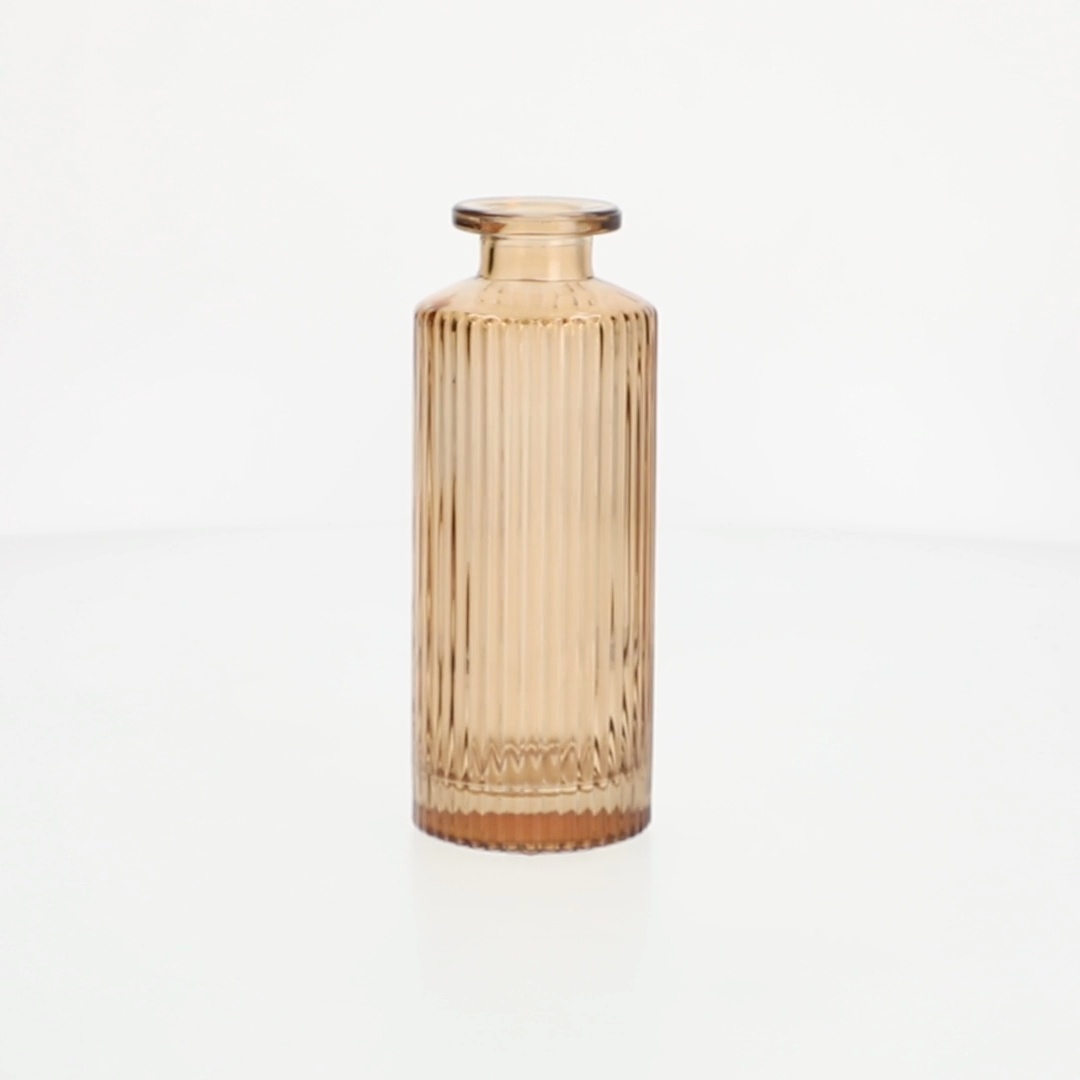 2 pack) Mainstays Mini Ribbed Translucent Glass Tabletop Indoor Vase, 5.2