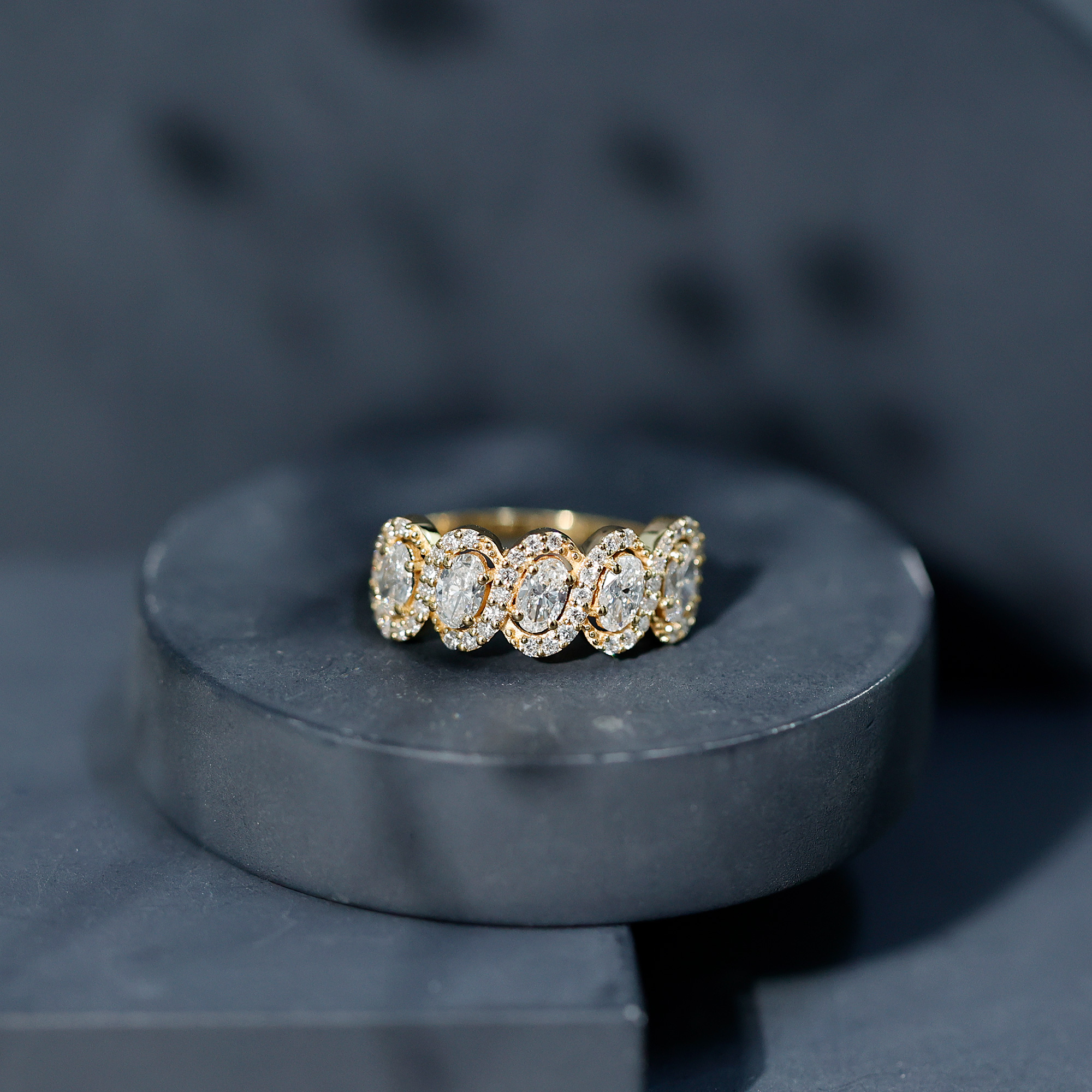 thumbnail video image 2 of Rosec Jewels Lab Created Diamond Wedding Band - Designer Wide Eternity Ring (EF-VS Quality), 18K Yellow Gold, US 12.50, 2 of 9