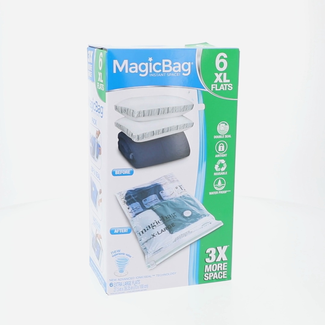 MagicBag Extra-Large Flat Vacuum Storage Bags 6-Pack, Airtight