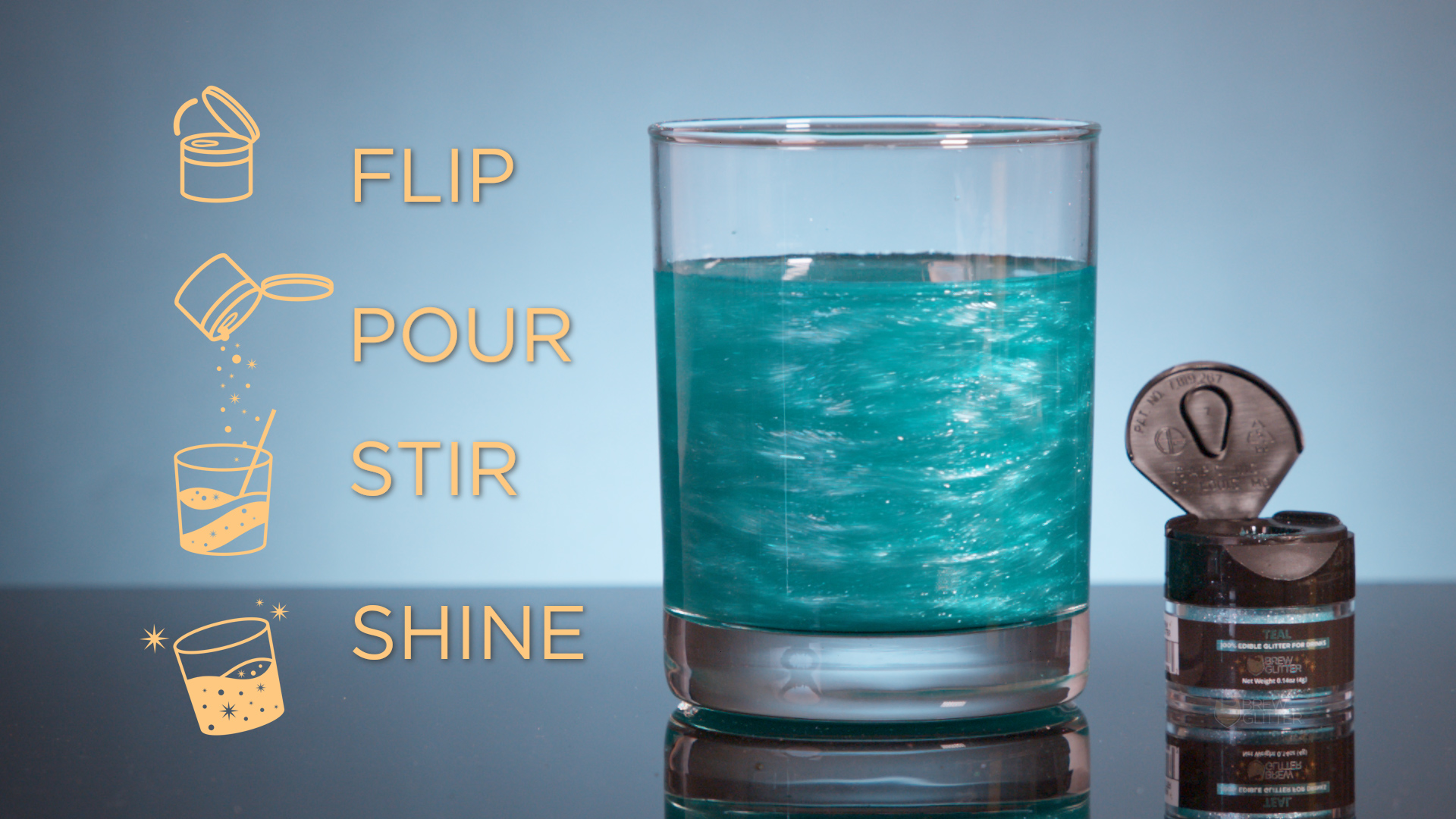 thumbnail video image 2 of Brew Glitter - Color Changing Teal Edible Drink Glitter - Magic Reveal, Beverage-Safe, 4g, 2 of 9