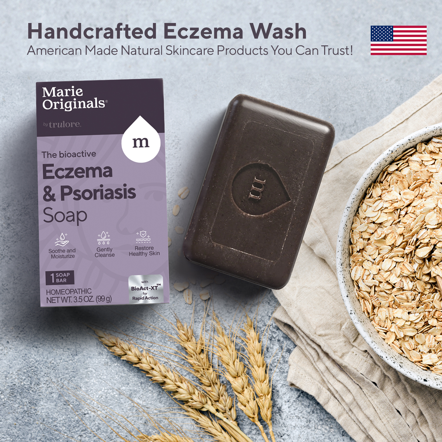 Marie Originals Eczema and Psoriasis Face and Body Soap Bar, 3.5