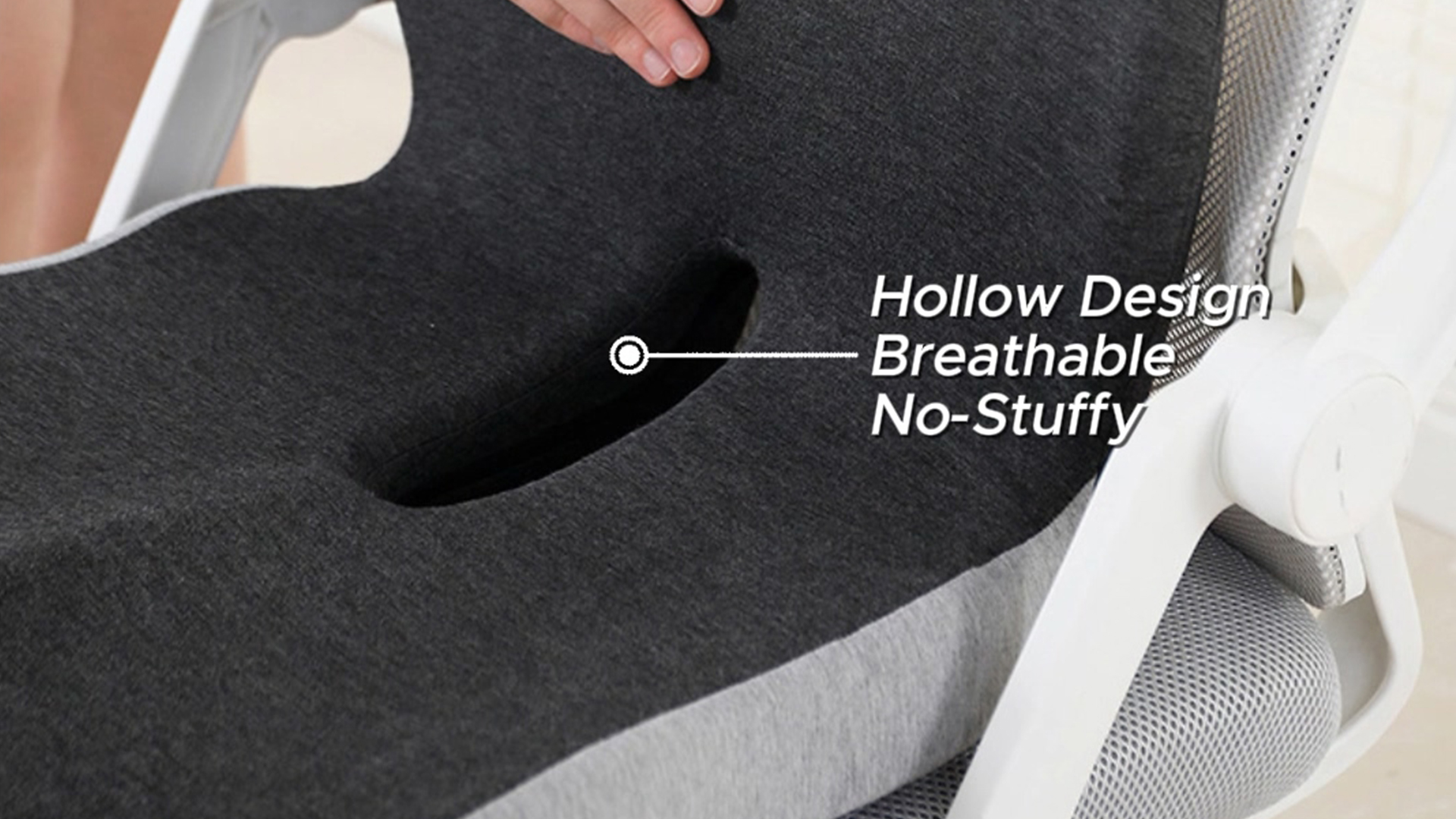 thumbnail video image 2 of Seat Cushion with Back Support Memory Foam Pads for Truck Driver Office Chair Cushion Home Chair Cushion Car Non Slip Pad for Office Workers Car Drivers (Dark Grey), 2 of 7