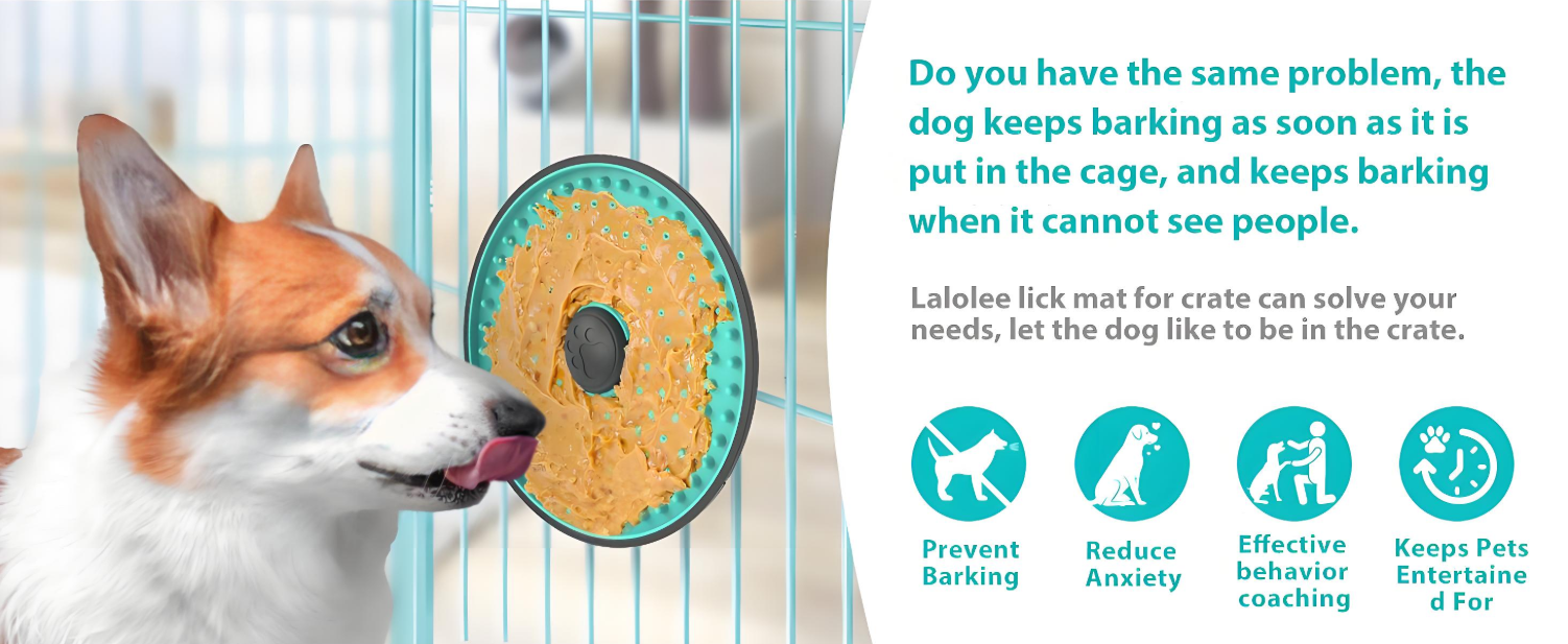 thumbnail video image 2 of Lick Mat for Dogs, Dog Crate Lick Pads Slow Feeder, Lick Pad Crate Training Toy Crate Lick Plate,Very Suitable Peanut Butter, Treats Yogurt, Bolognese, for Boredom Relief Licking Pad, 2 of 6