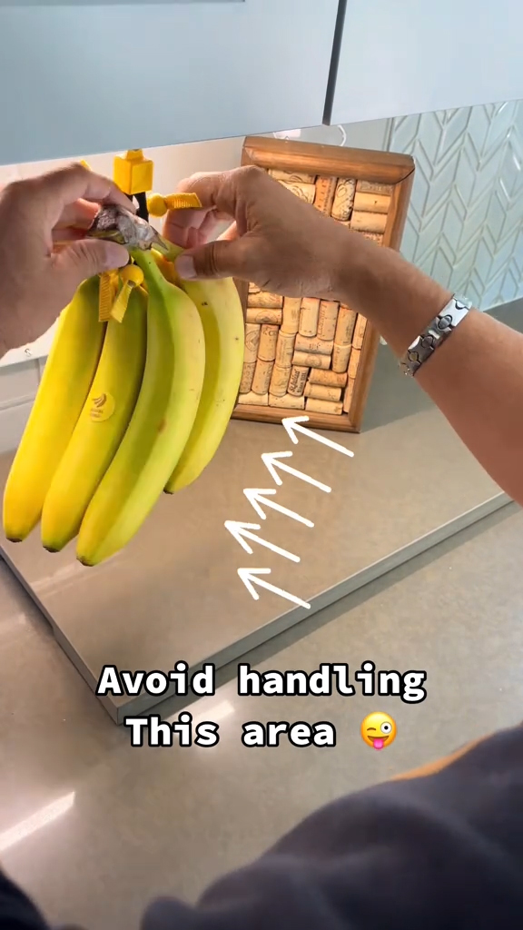 thumbnail video image 2 of Banana Bungee, Black Banana Fruit Under Cabinet Hanger, Hook Alternative Storage Solution, Screw Anchor, Patented, Made in USA, 2 of 9