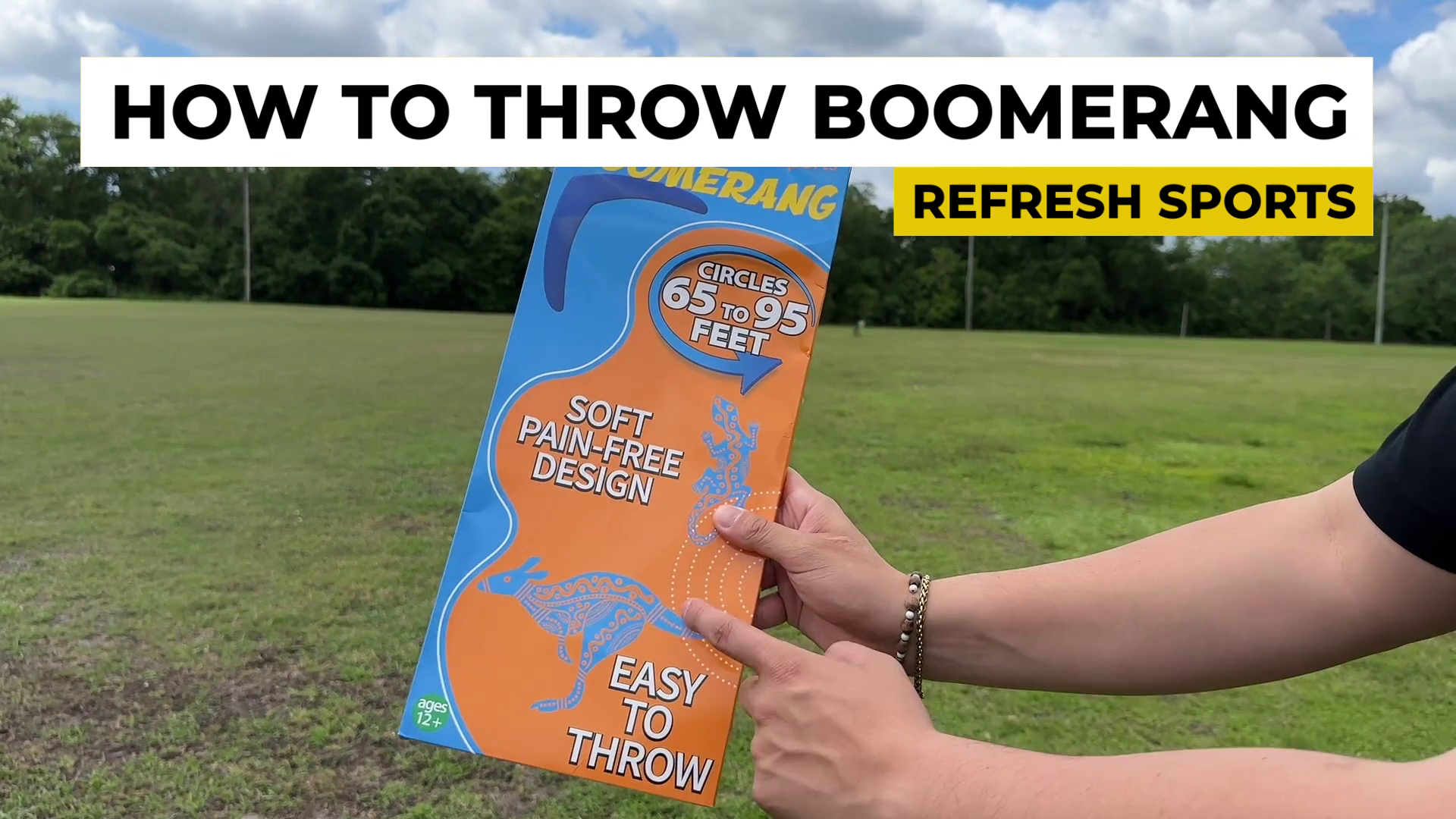thumbnail video image 2 of Soft Traditional Boomerang - Black Tribal - Refresh Sports, 2 of 12