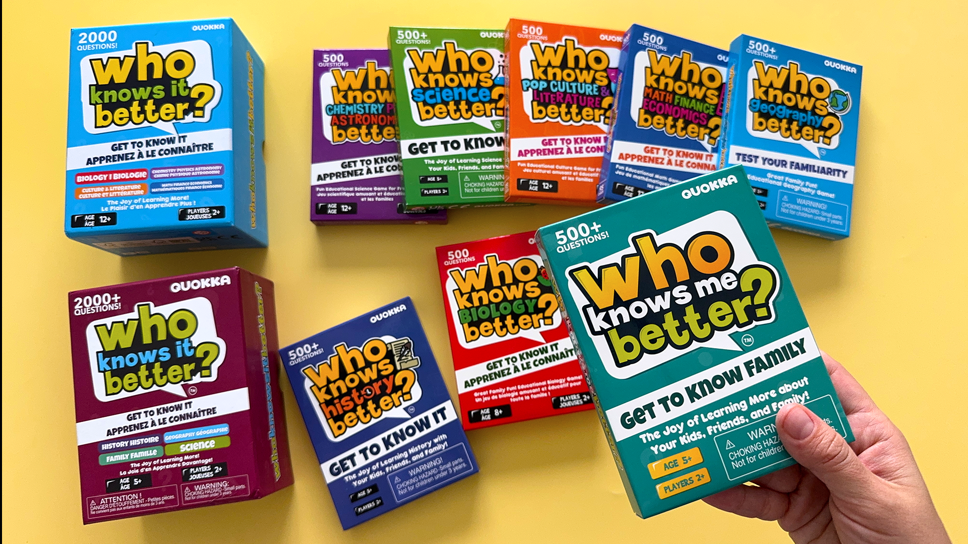 thumbnail video image 2 of Quokka Card Game for Kids 8-12 and Family - Set of 4 Who Knows It Better? with 2000+ Questions Across Biology, Culture, STEM and Math, 2 of 7