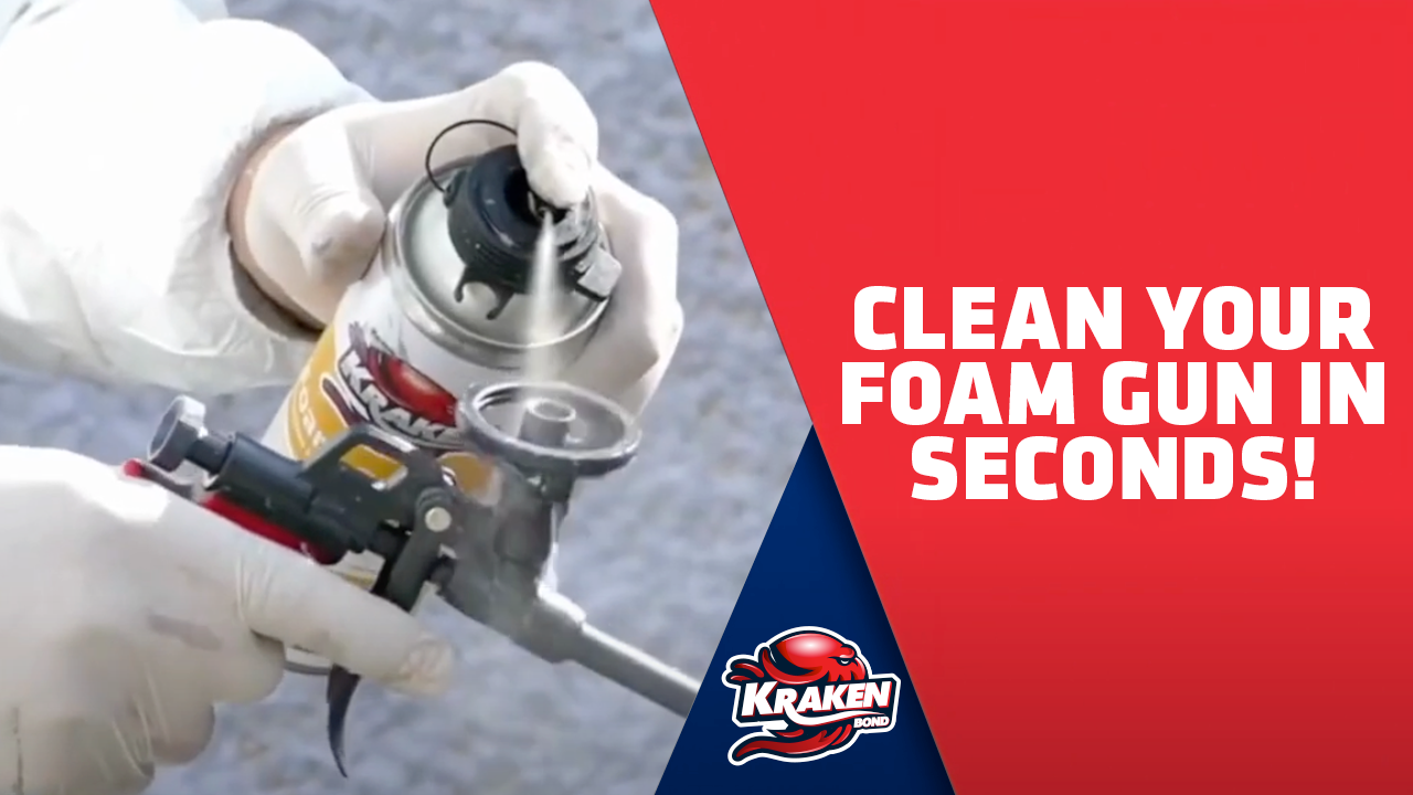 thumbnail video image 2 of Kraken Bond Polyurethane Spray Foam & Gun Cleaner - Solvent-Based Cleaner for Uncured Foam Removal, Gun Adapter & Valve Cleaning, 12.3 fl oz - 3 Pack, 2 of 6