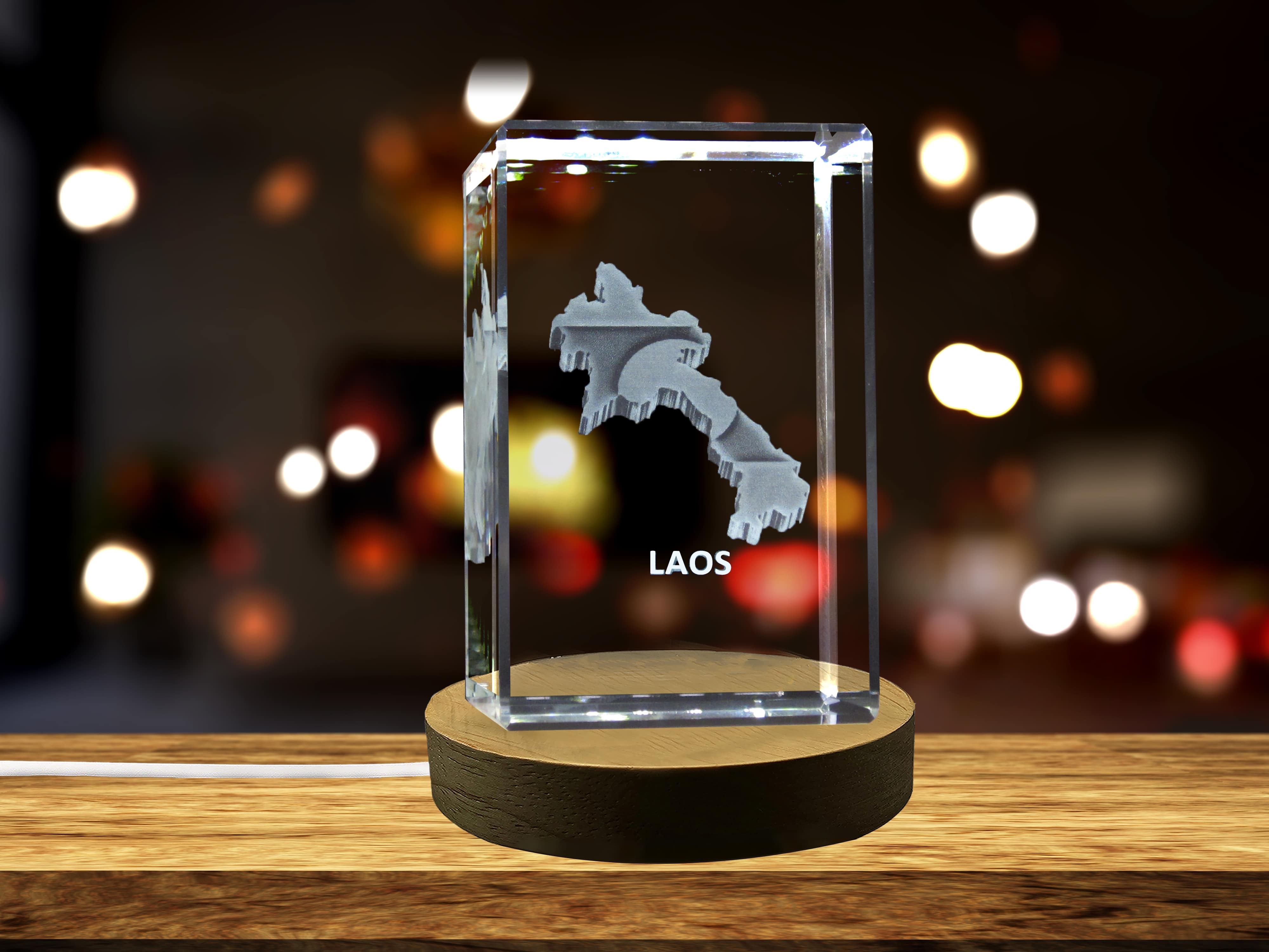 thumbnail video image 2 of Laos 3D Engraved Crystal 3D Engraved Crystal Keepsake/Gift/Decor/Collectible/Souvenir, 2 of 8
