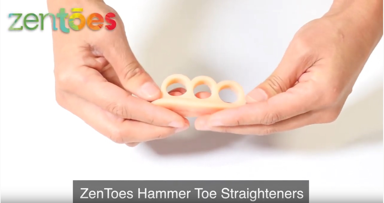 thumbnail video image 2 of Zentoes Hammer Toe Straightener and Corrector 4 Pack Gel Crests Splints (Firm Support, Clear), 2 of 12
