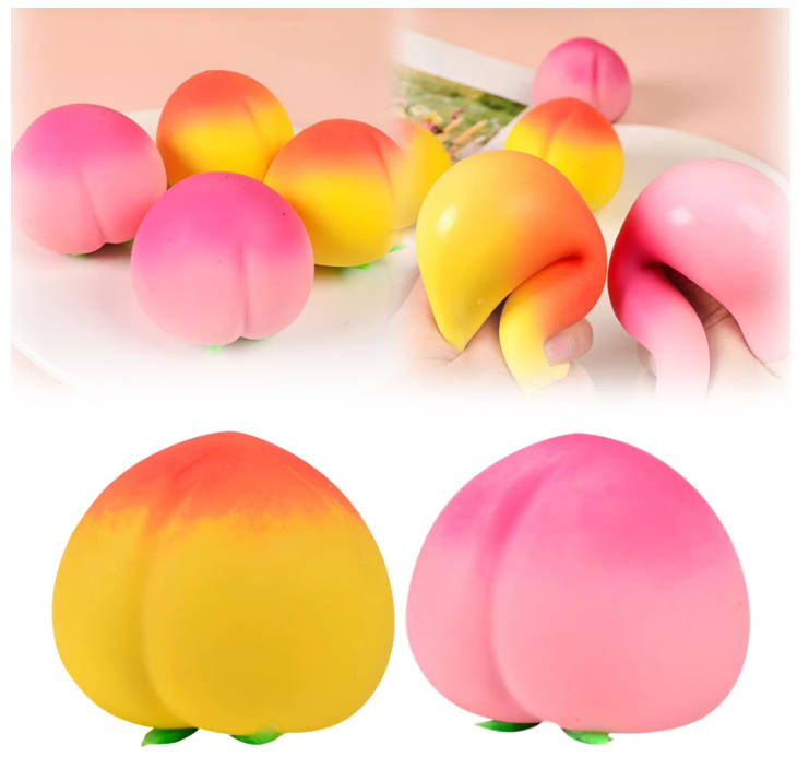 thumbnail video image 2 of 3*3In Squeezy Peach - Squishy for Adults, Slow Rebound Sensory Fidget for Desk Relaxation, Anxiety Management for Professionals,18+ Only, 2 of 7