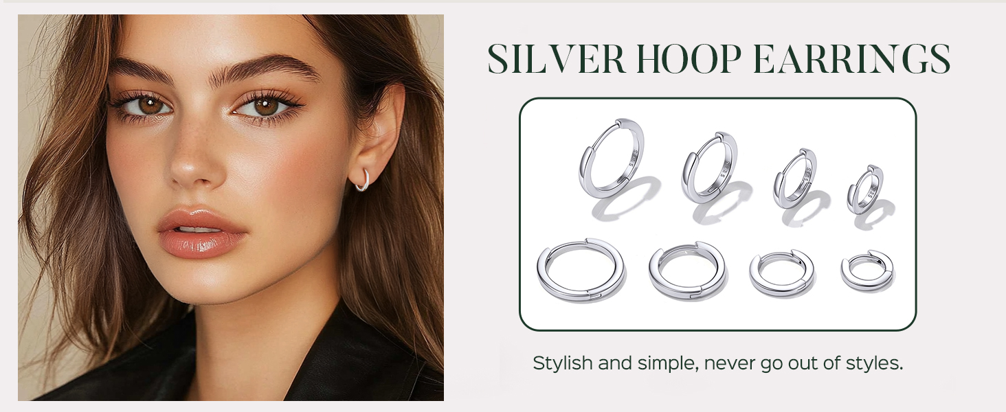 thumbnail video image 2 of ChicSilver 6MM Huggie Earrings 925 Sterling Silver Huggie Hoop Earrings for Women Hypoallergenic Cartilage Earrings for Women, 2 of 10