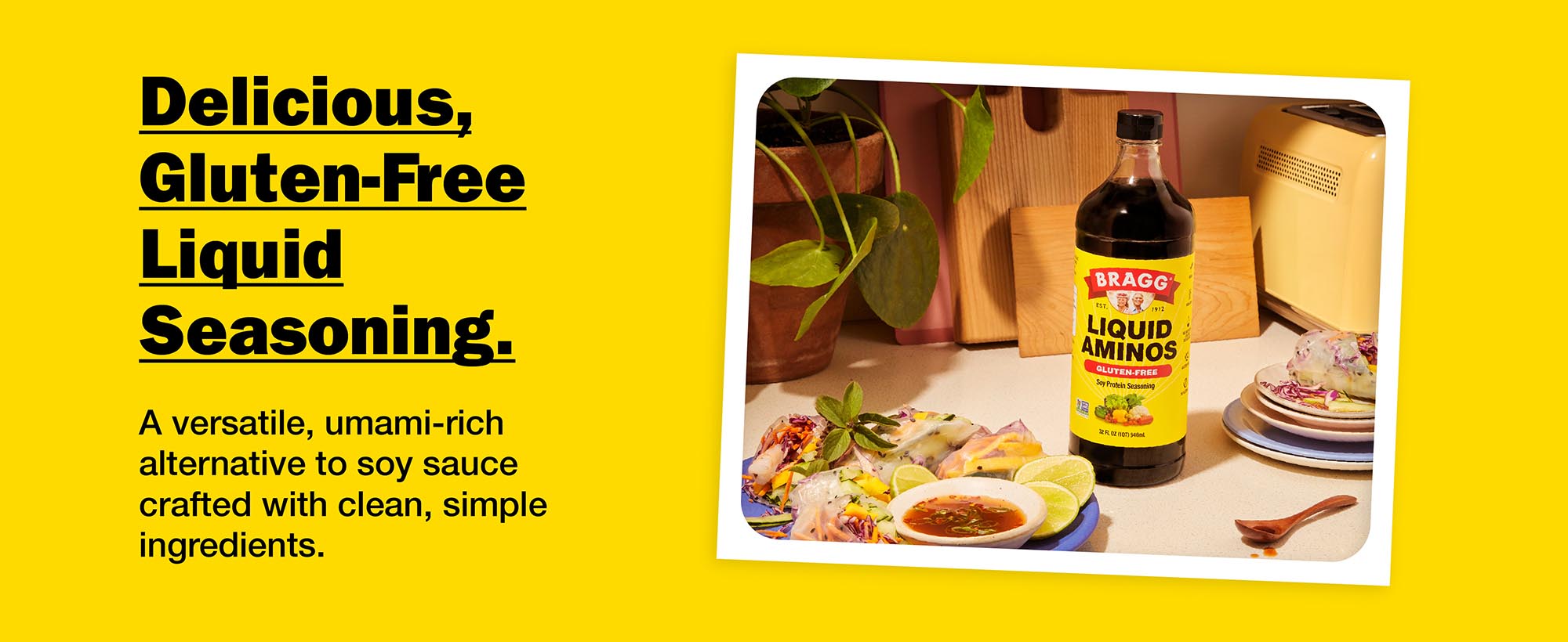 thumbnail video image 2 of Bragg Gluten-Free Liquid Aminos Soy Protein Seasoning, 16 fl oz, 2 of 10