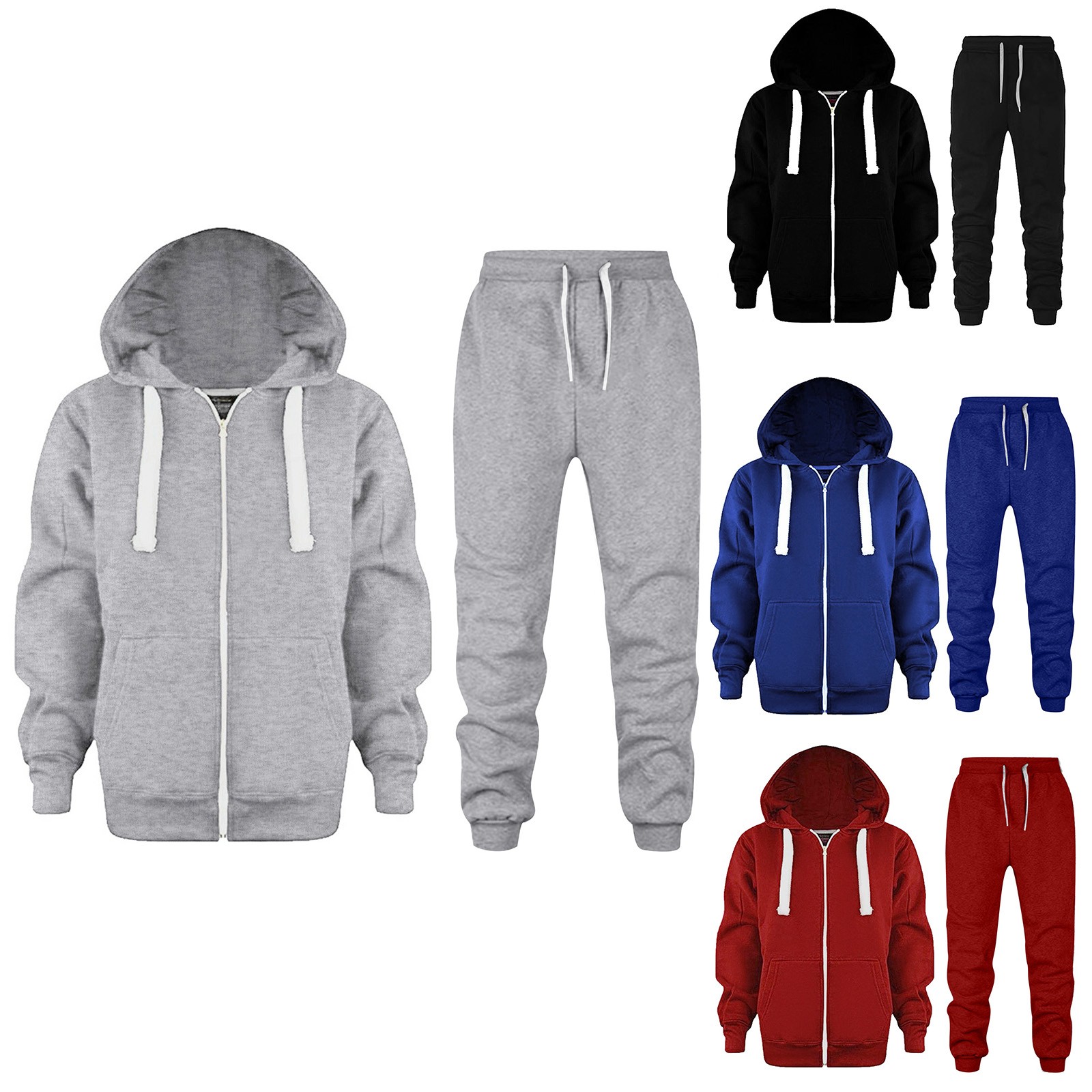 thumbnail video image 2 of Outfits for Boys 14-16 with Hoode Zipper Solid Hoodies for Boys 10-12 Tracksuit Jogger Pants Set Pullover Sweatsuits for Boys 14-16 Clearance, 2 of 6
