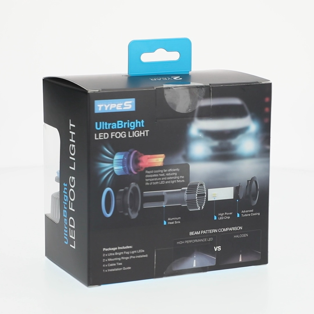 Free Shipping! TYPE S UltraBright LED Fog Lights 1800LM 6500K 26W