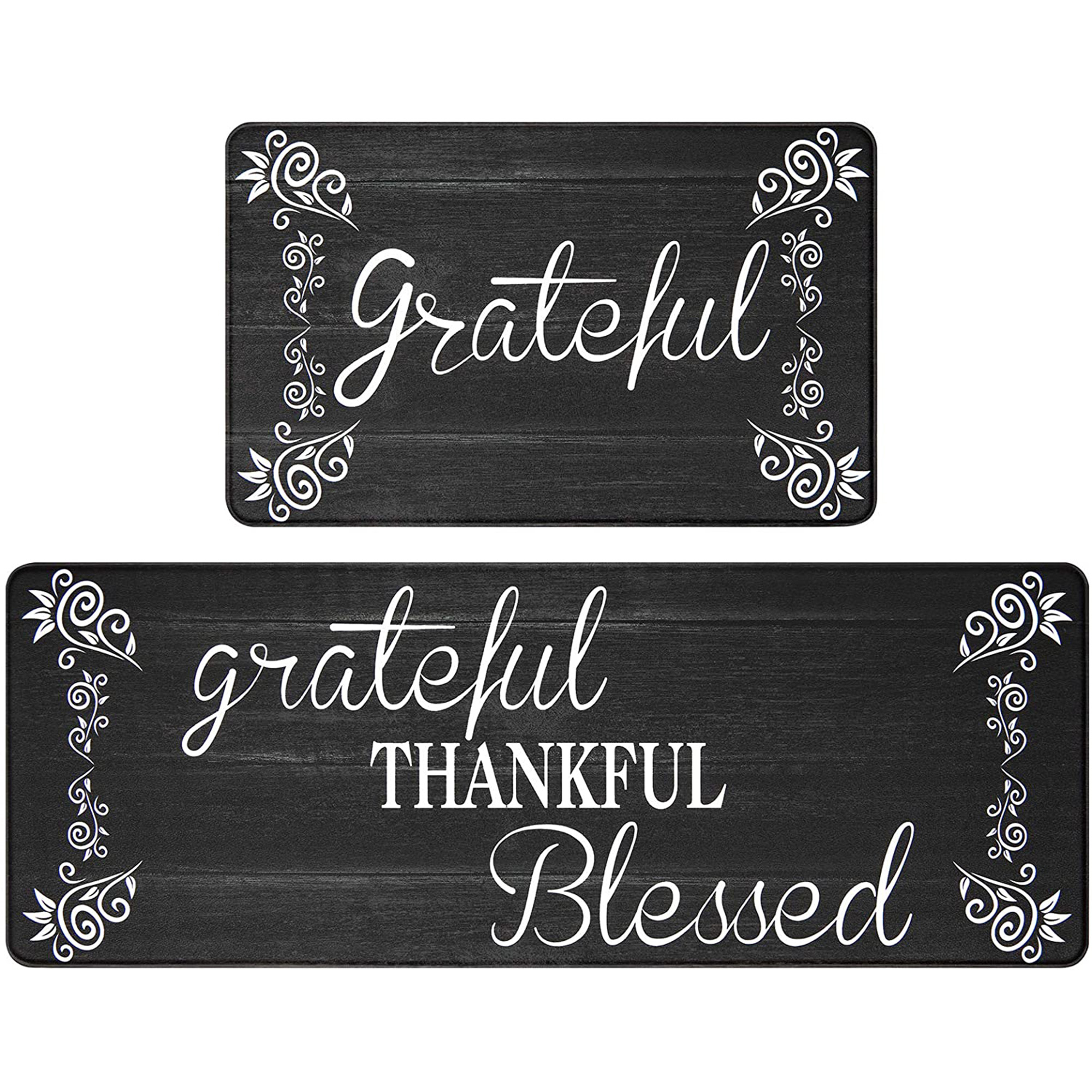 thumbnail video image 2 of MeyJey Farmhouse Kitchen Rug Set of 2, Non-Slip Anti-Fatigue Waterproof Cushioned Mat for Kitchen, Dining & Laundry Room, 18"x30"+18"x48" Green, 2 of 13