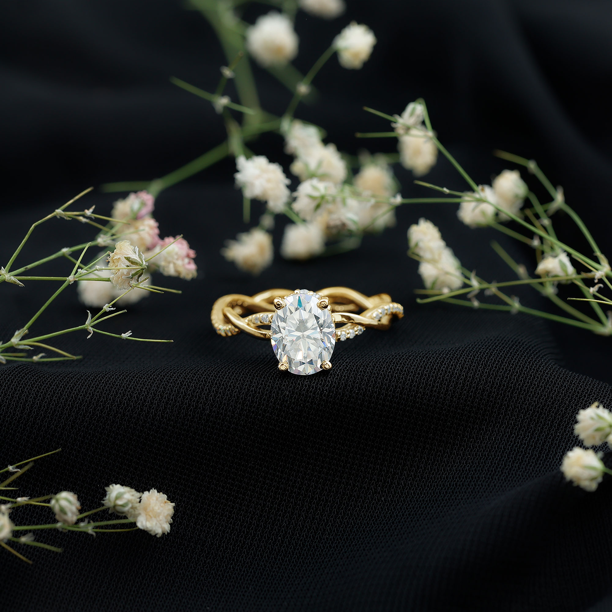 thumbnail video image 2 of Rosec Jewels Lab Diamond Solitaire Engagement Ring 2 Carat - 7X9 mm Oval (EF-VS Quality Certified), 925 Sterling Silver, US 4.00, 2 of 8