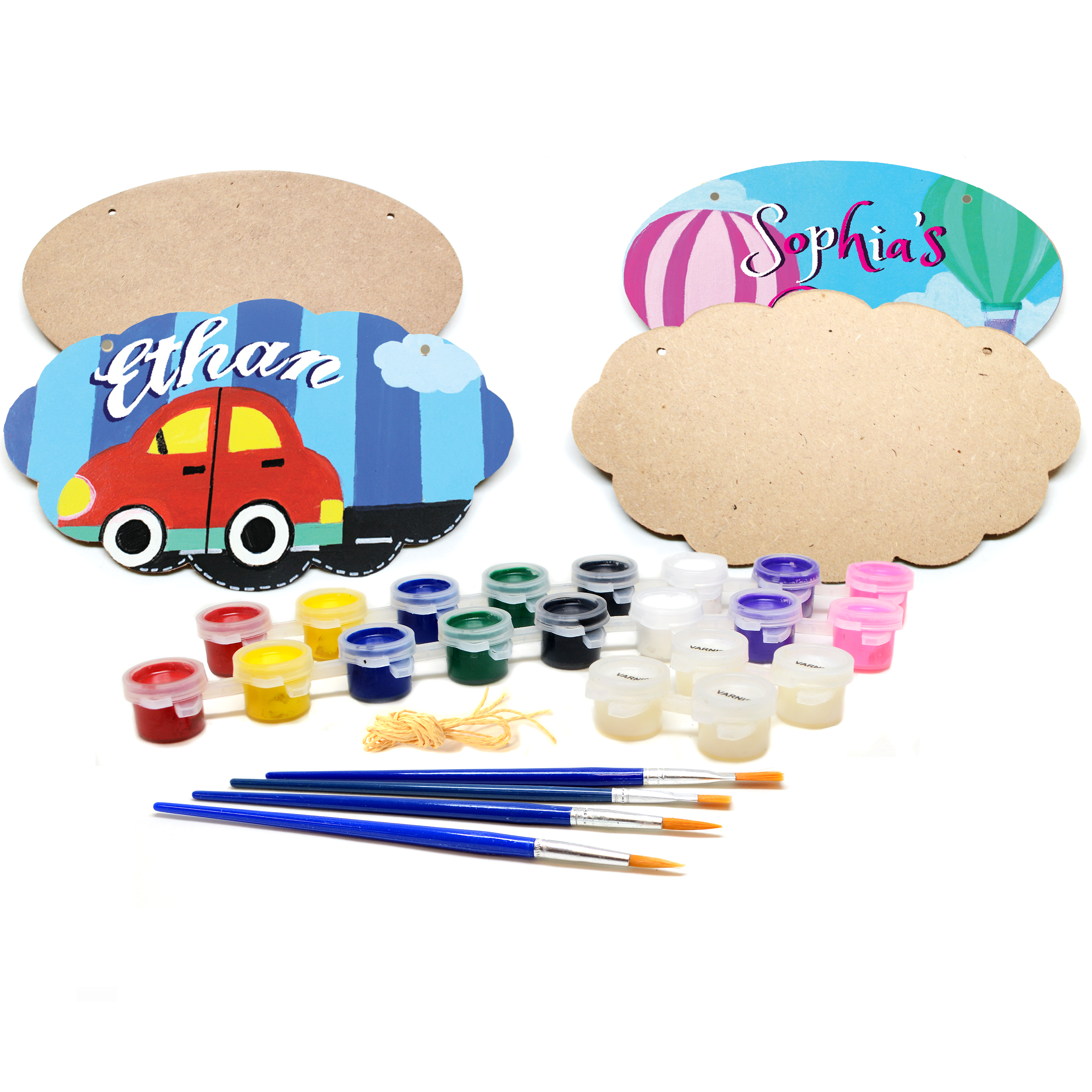 thumbnail video image 2 of VHALE Paint Your Own Door Signs for Kids Bedroom, Children Creative Arts and Crafts, 4 Sets, 2 of 9