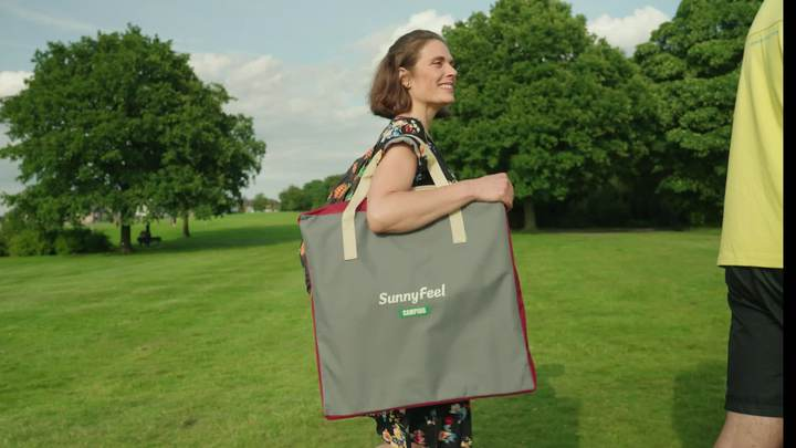 thumbnail video image 2 of Sunnyfeel Camping Directors Chair, Heavy Duty,Oversized Portable Folding Chair with Side Table, Pocket for Beach, Fishing,Trip,Picnic,Lawn,Concert Outdoor Foldable Camp Chairs, 2 of 8