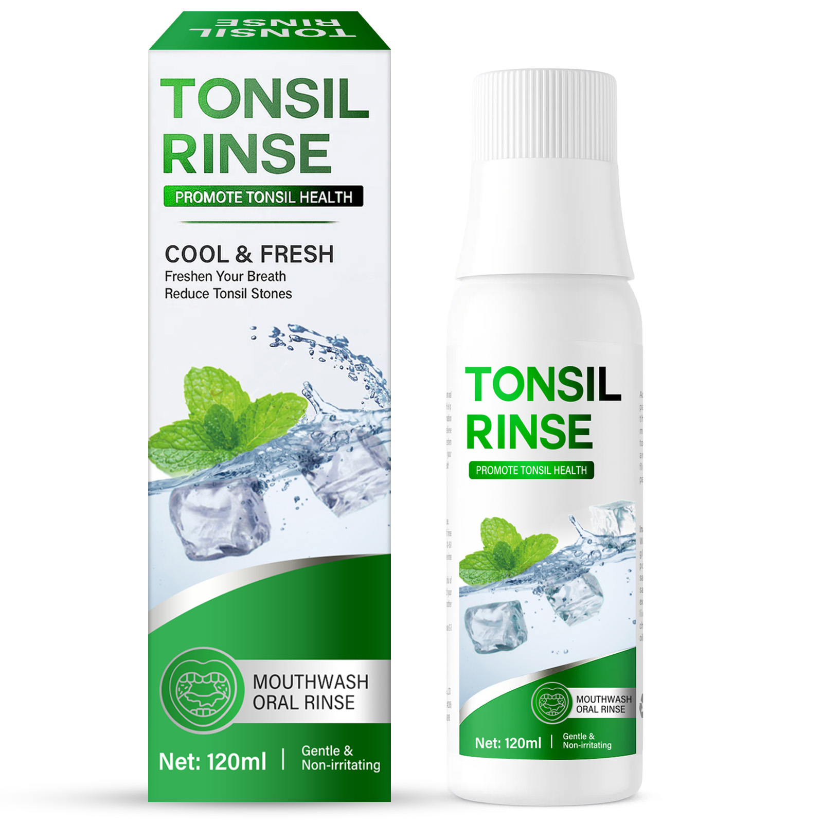thumbnail video image 2 of Tonsil Stone Mouthwash, Tonsil Stone Remover, Mint Daily Mouthwash and Oral Rinse Liquid to Freshen Breath and Relieve Dry Mouth, 120ml, 2 of 9