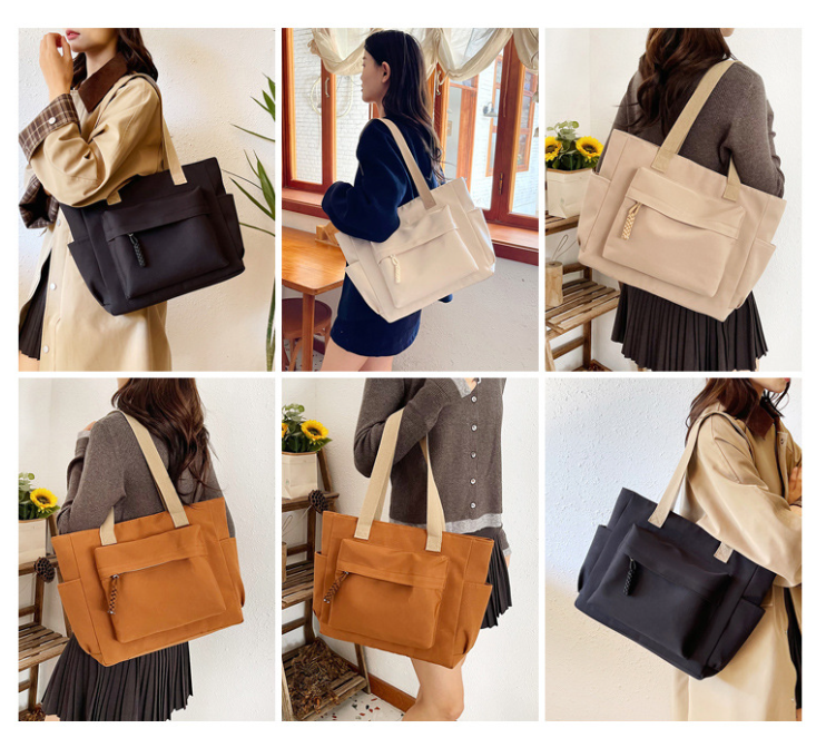 thumbnail video image 2 of Sunyuer Large Capacity Canvas Tote Bag for Women, Stylish Water Resistant Work Commuter Shoulder Bag, Multi-Pocket Casual Daily Handbag with Wide Comfort Handles, 2 of 10