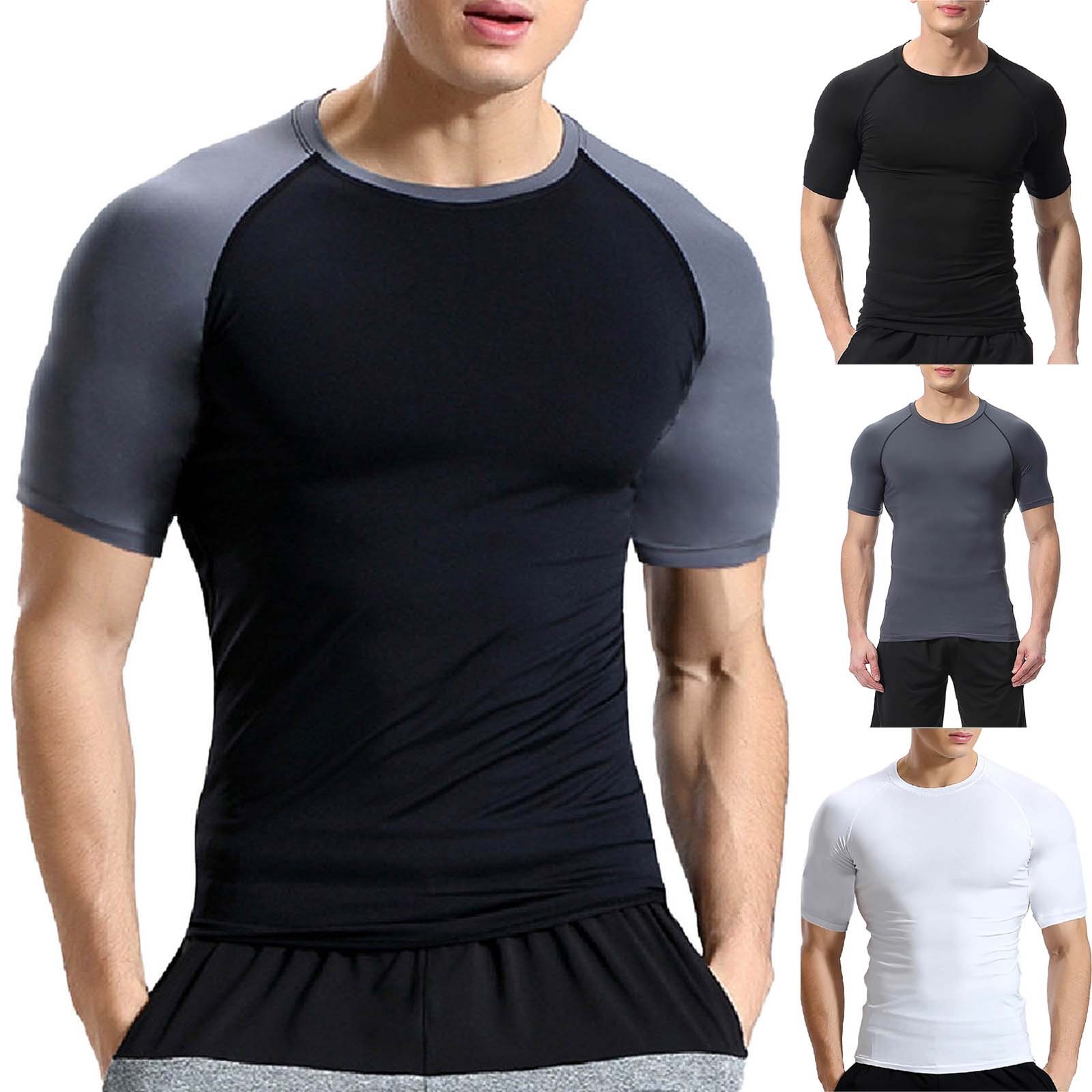 thumbnail video image 2 of IDALL Compression Shirt Men Camisas Para Hombres Mens Undershirts Quick Drying Tights Sweat Basketball Training Sports Wear Fitness Top Workout Shirts for Men Dark Gray 3Xl, 2 of 6