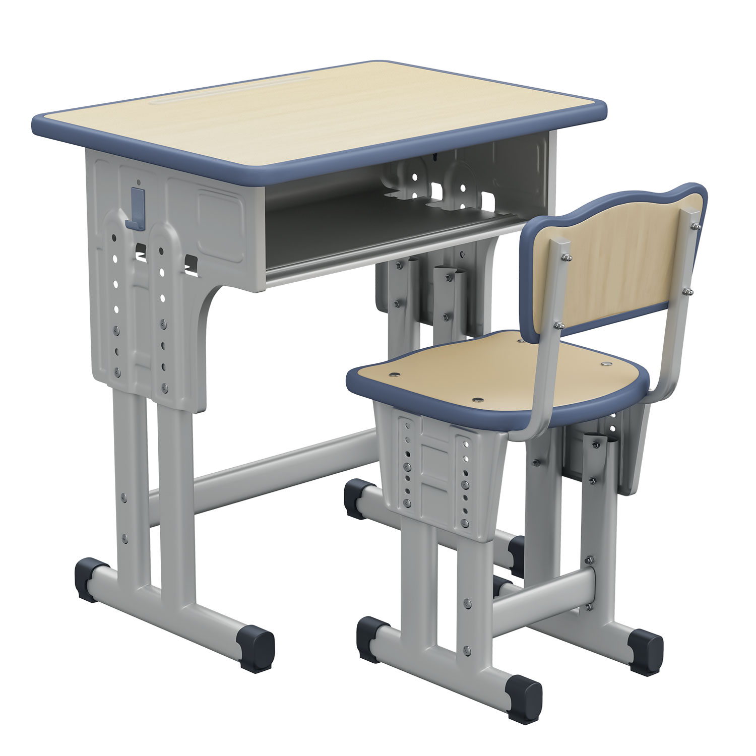 thumbnail video image 2 of Kids Study Desk and Chair Set, LVYUAN Children School Study Drawing Desk Chair Height Adjustable Kids Table Desk and Chair Set with Storage Drawer, Hook Woody, 2 of 16