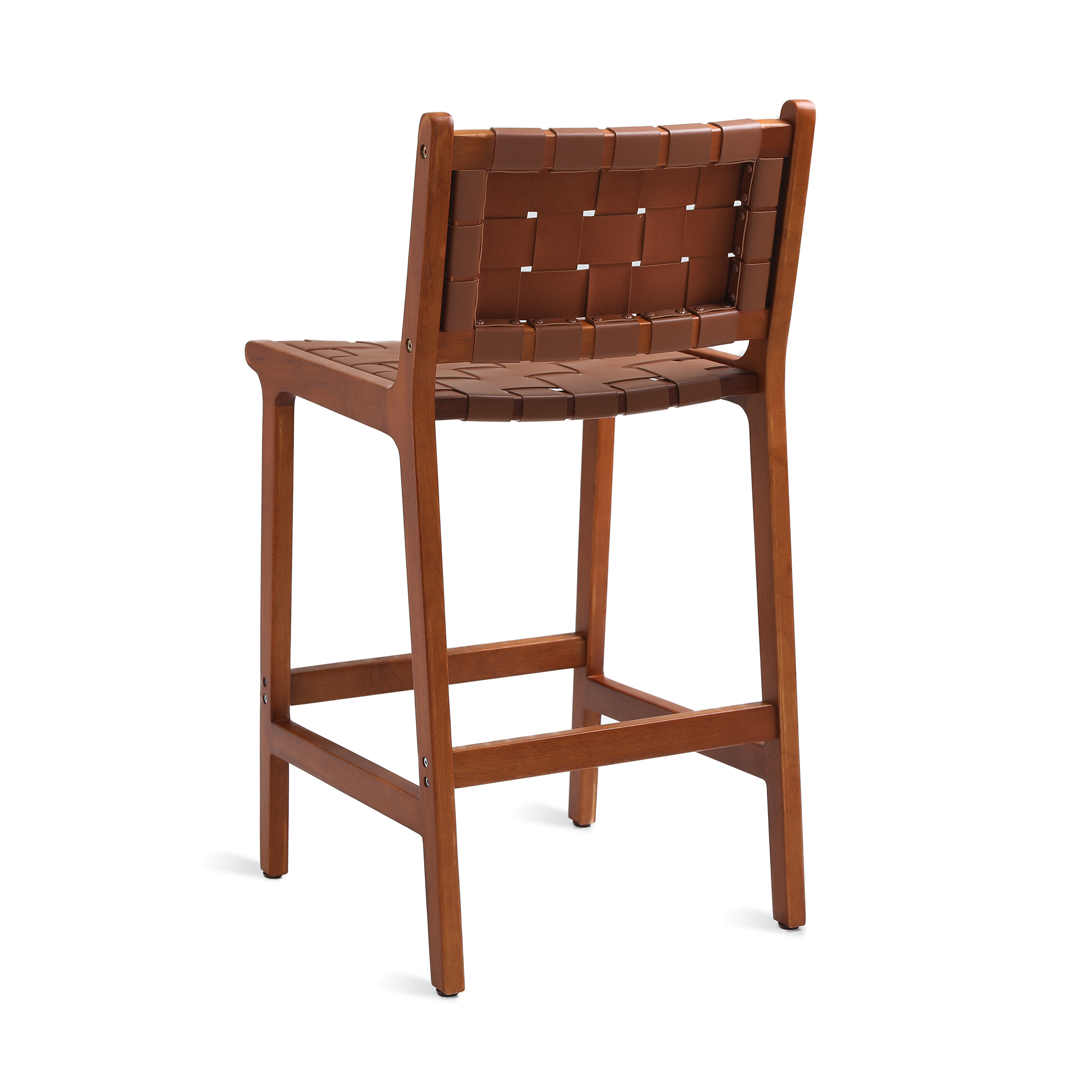 Dycanpo 24” Bar Stools Set of 2, Faux Leather Woven for Home