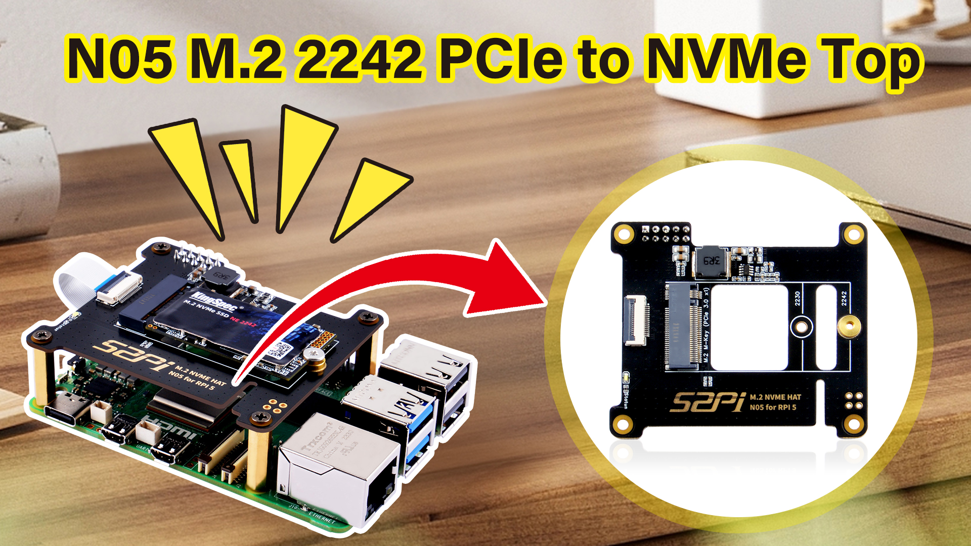 thumbnail video image 2 of 52Pi N05 M.2 NVME PCIe Peripheral Board for Raspberry Pi 5, Support M.2 NVME SSD 2230, 2242, 2 of 10
