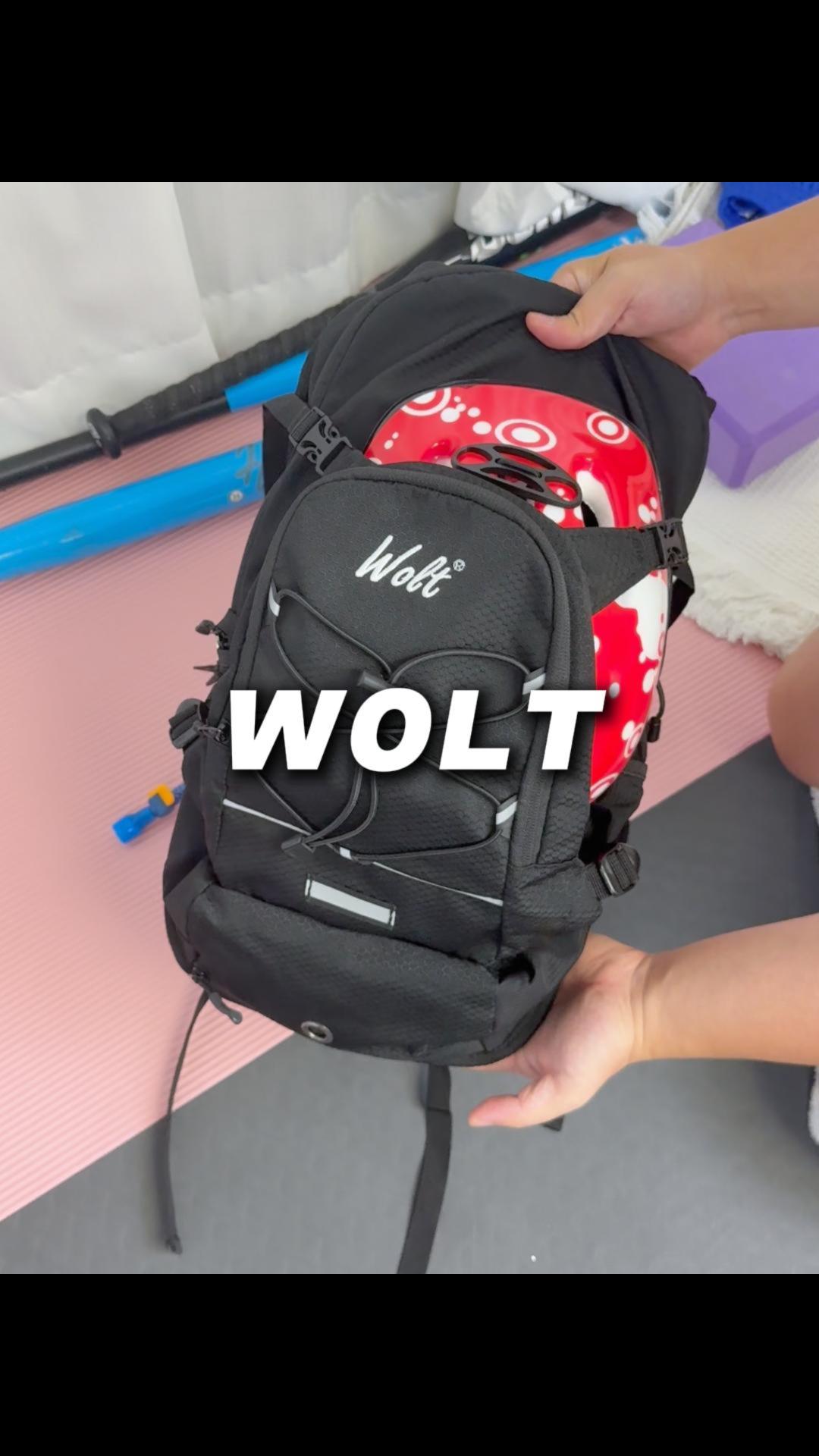 thumbnail video image 2 of Wolt Lightweight Cycling Hydration Backpack with 2L Water Bladder, Helmet Compatible & Waterproof Rain Cover for Men Wome, 2 of 9