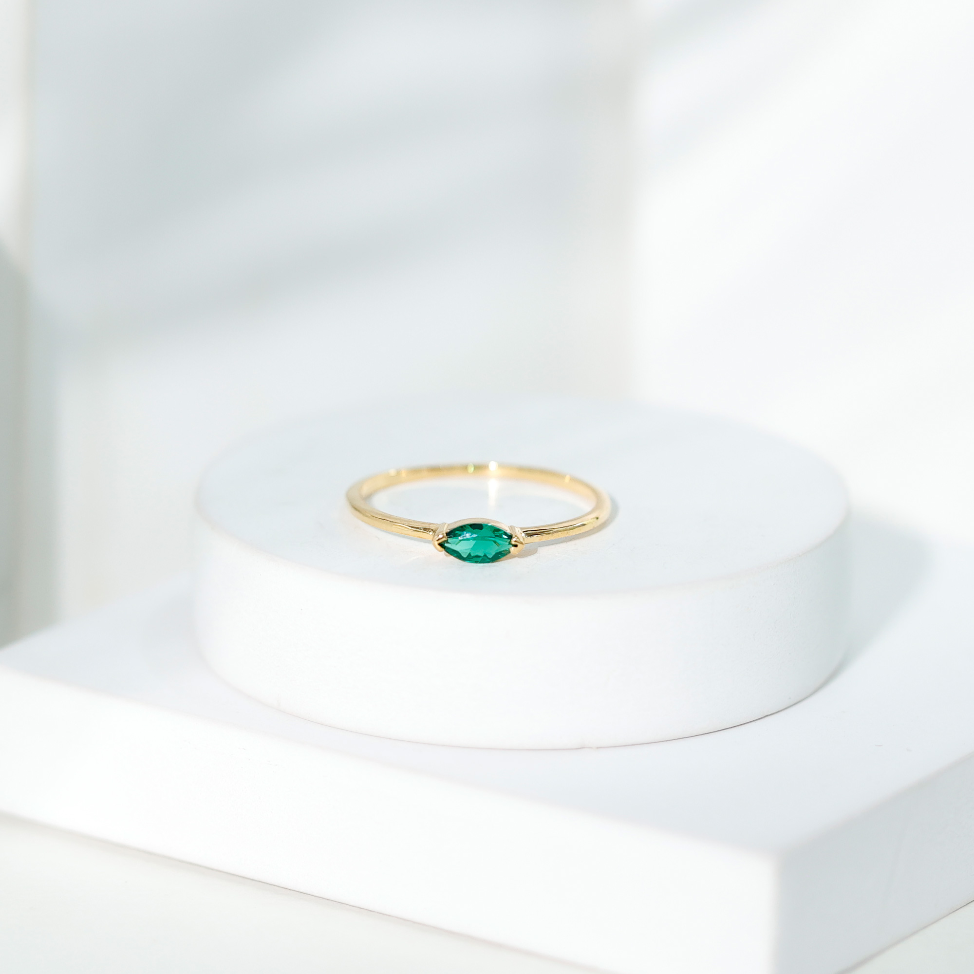 thumbnail video image 2 of Rosec Jewels Certified Lab Grown Emerald Promise Ring for Women - 4X8 mm - Marquise Emerald Ring - AAAA Quality - Ready to Gift, 925 Sterling Silver, US 4.00, 2 of 9