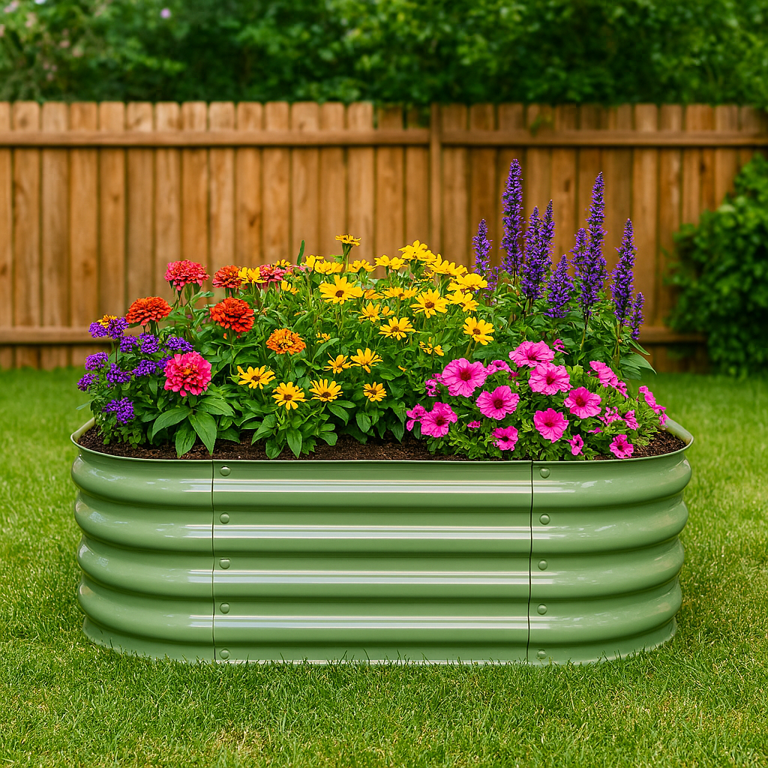 NuVue Products RIGID-Cast 4-in-1 Outdoor Modular Raised Garden Bed