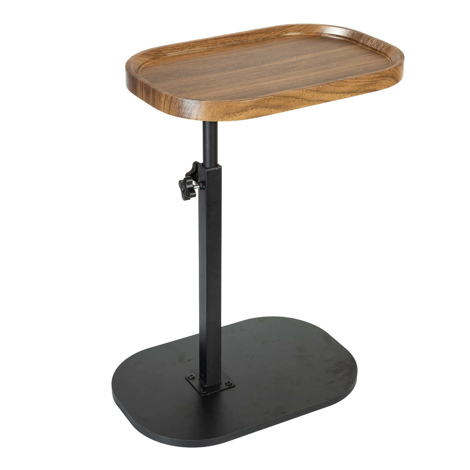 thumbnail video image 2 of LPAMEOIU Adjustable-Height End Table with 360°Swivel Tabletop,C Shaped Side Table for Home/Office(White Grain), 2 of 12