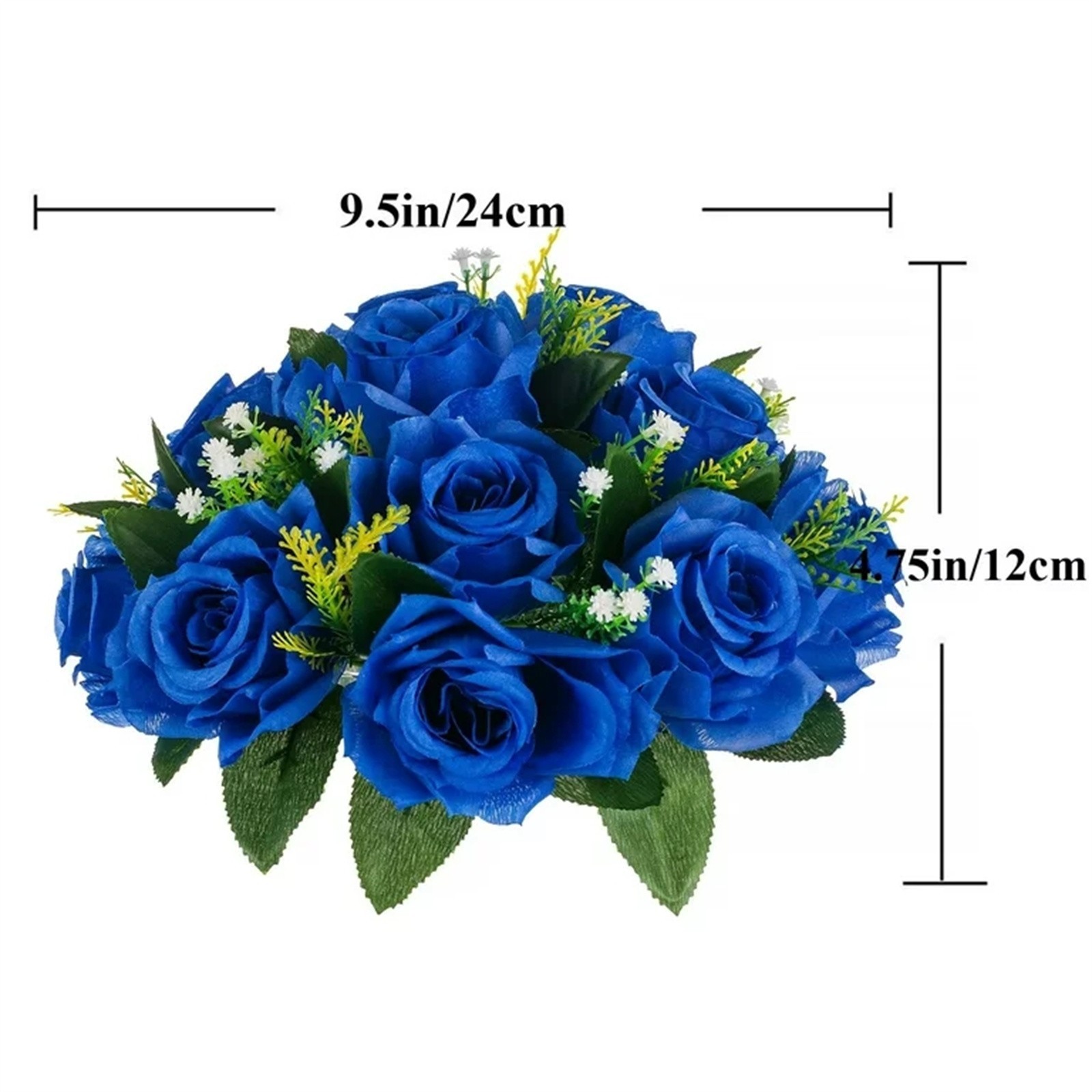 thumbnail video image 2 of 10pcs Royal Blue Artificial Roses Bouquet, Fake Silk Roses for Wedding Centerpieces, Table Decor, Bridal Bouquets, Home Floral Arrangements, Party & Event Decorations, No Maintenance, 2 of 9