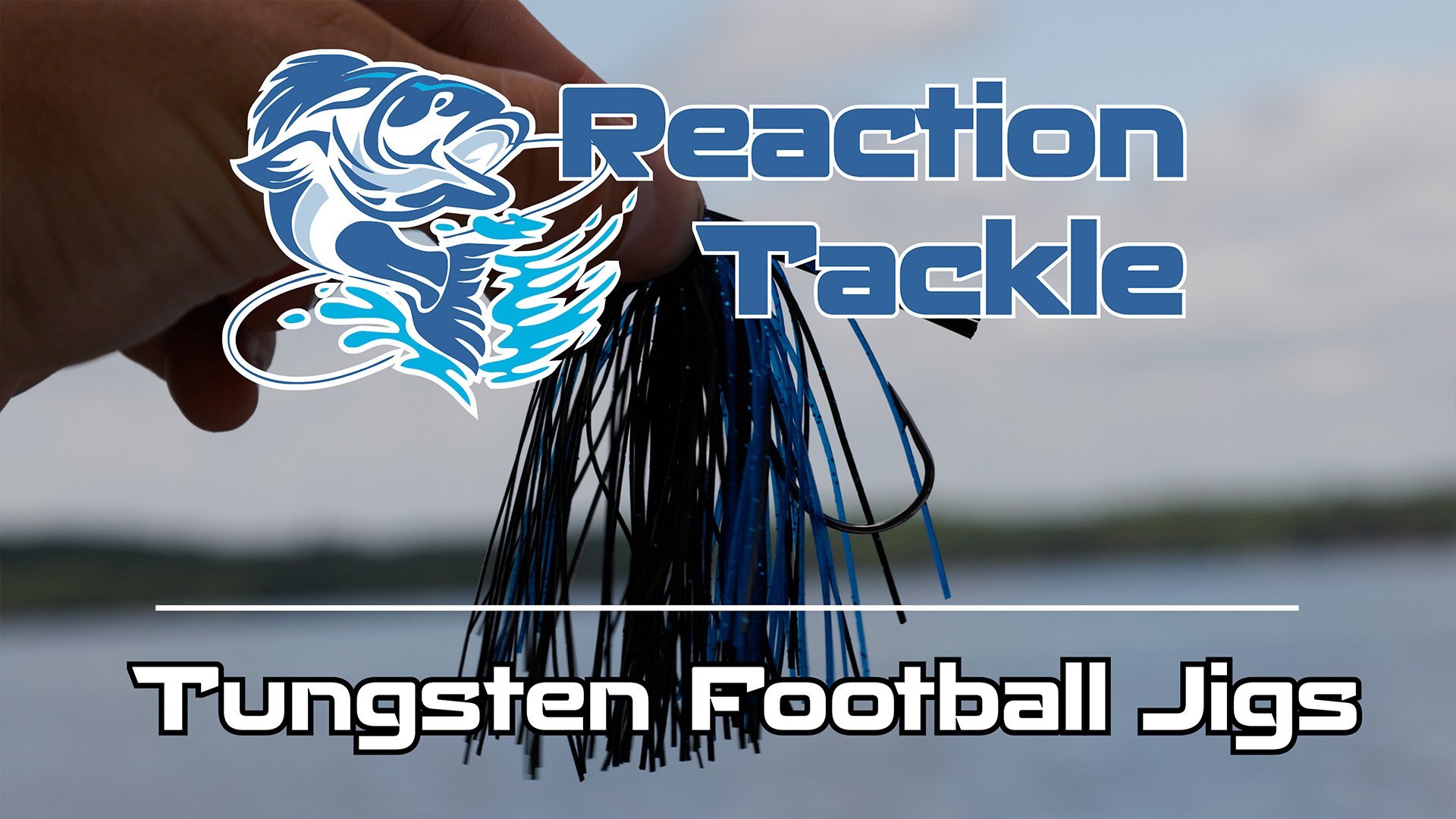 thumbnail video image 2 of Reaction Tackle Tungsten Football Jig for Bass Fishing - 3/4 oz Black/blue, 2 of 8
