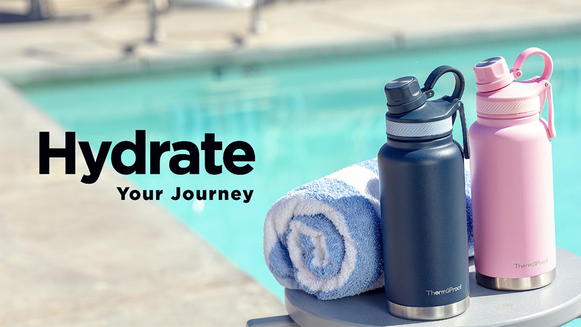 thumbnail video image 2 of ThermoProof 32oz Fresh Mint Vacuum Insulated Stainless Steel Water Bottle, Wide Mouth, Spout & Straw Lids, 2 of 11