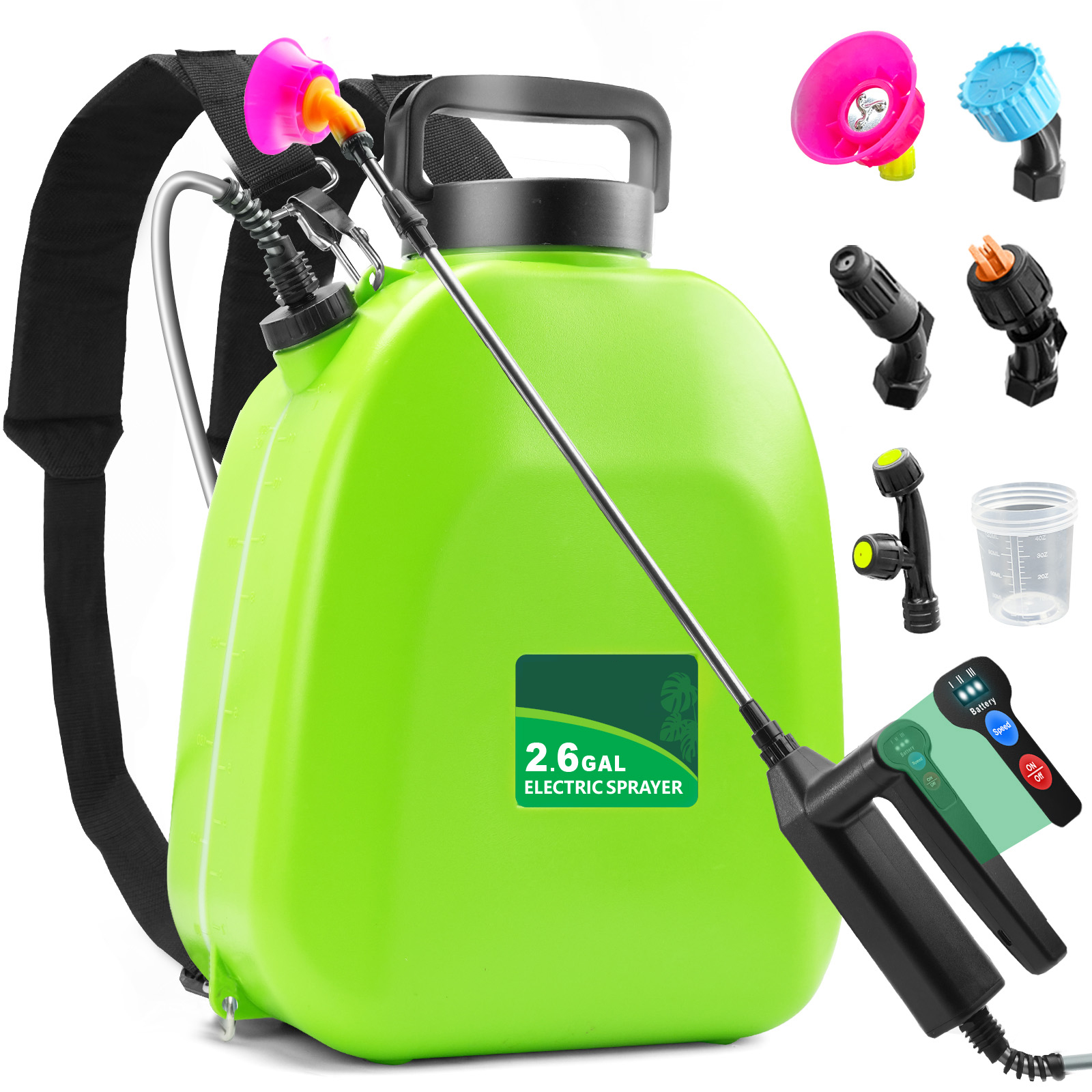 SYLMAX 2.6 Gallon Battery Powered Backpack Sprayer, Electric