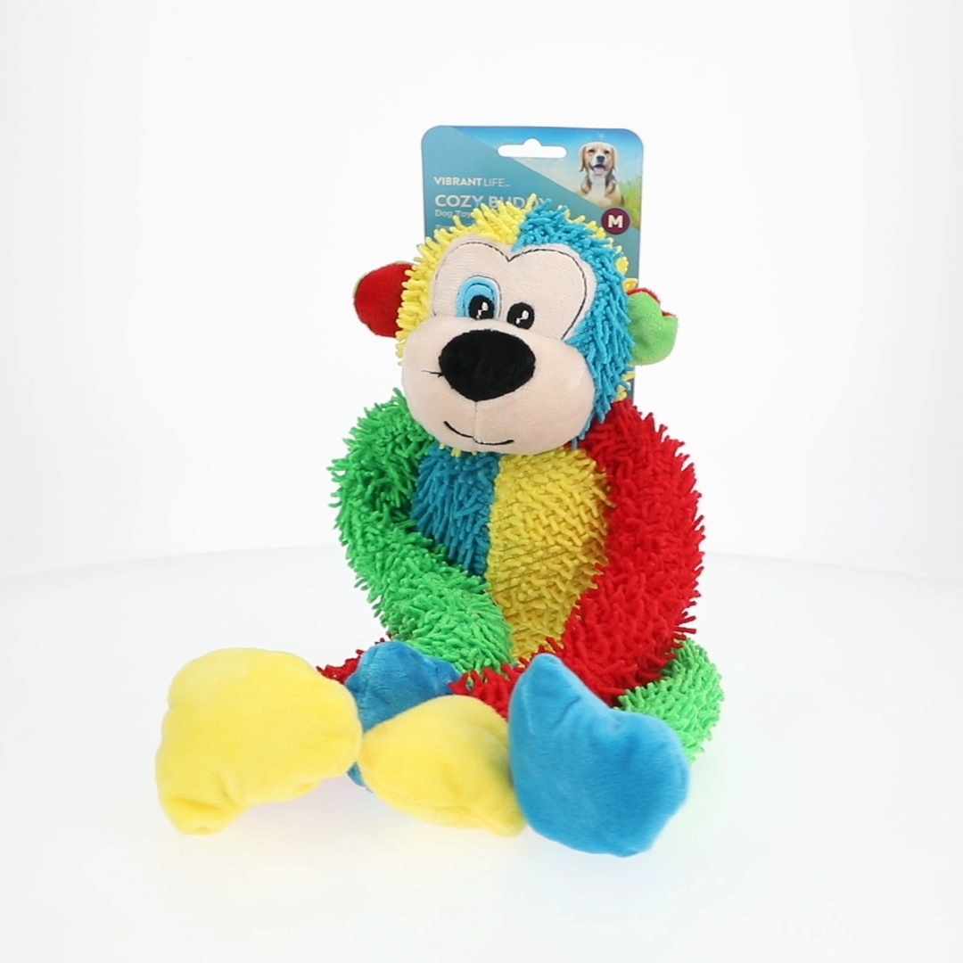Vibrant Life Multicrew Monkey Plush Dog Toy, 18 inches, with Six