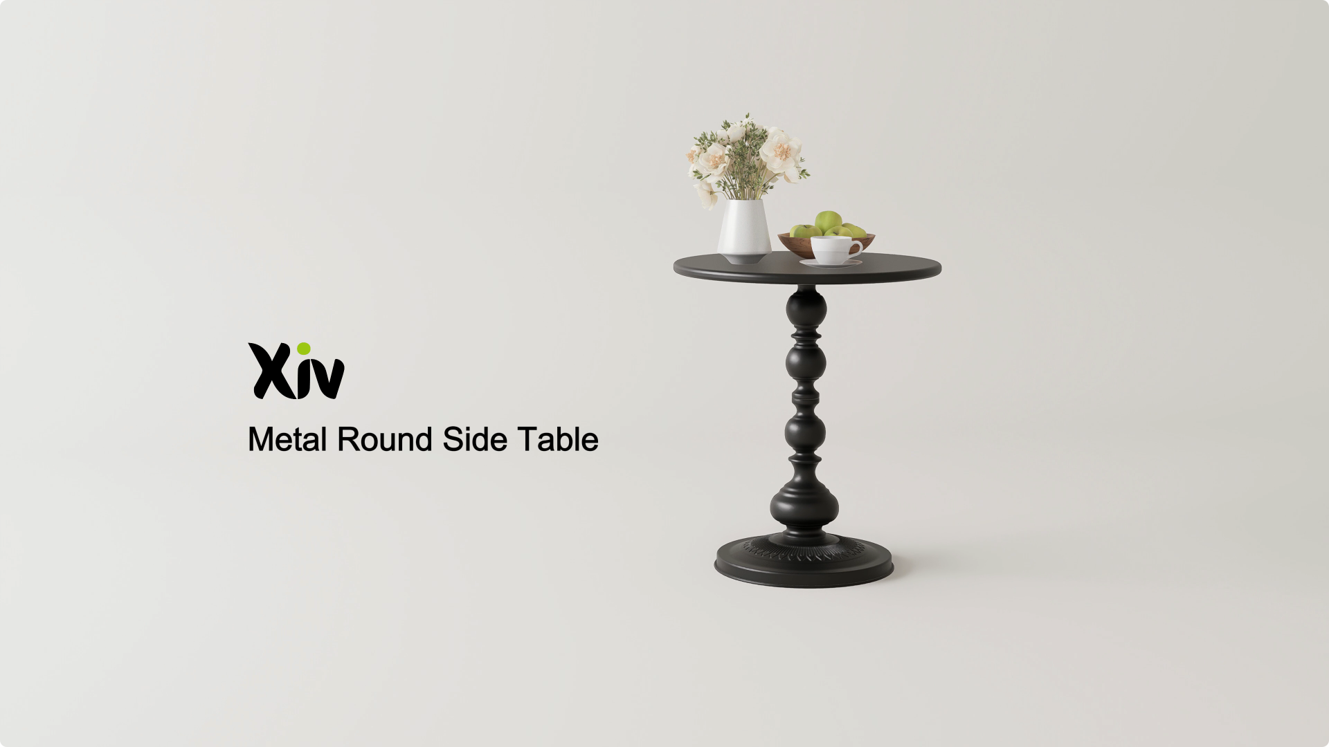 thumbnail video image 2 of Metal Small Round Side End Table, Vintage Matte Coffee Drink Cocktail Table, Small Accent Pedestal Table for Living Room Corners and Small Spaces, 21'' Height, 2 of 9