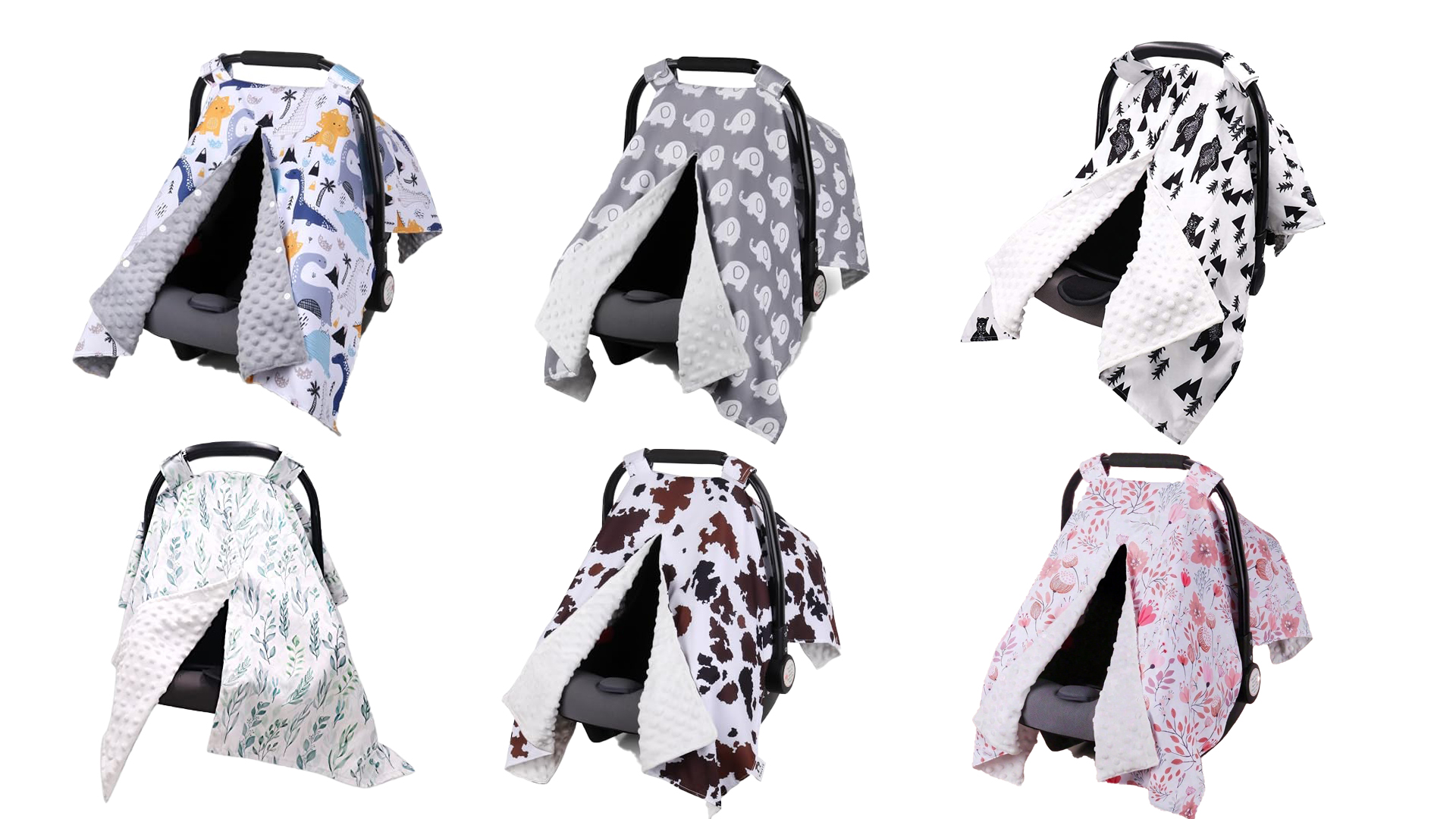 thumbnail video image 2 of Baby car seat cover, openable car seat sunshade, multi-functional baby carrier, stroller, nursing cover, blanket, summer stroller sunshade., 2 of 7