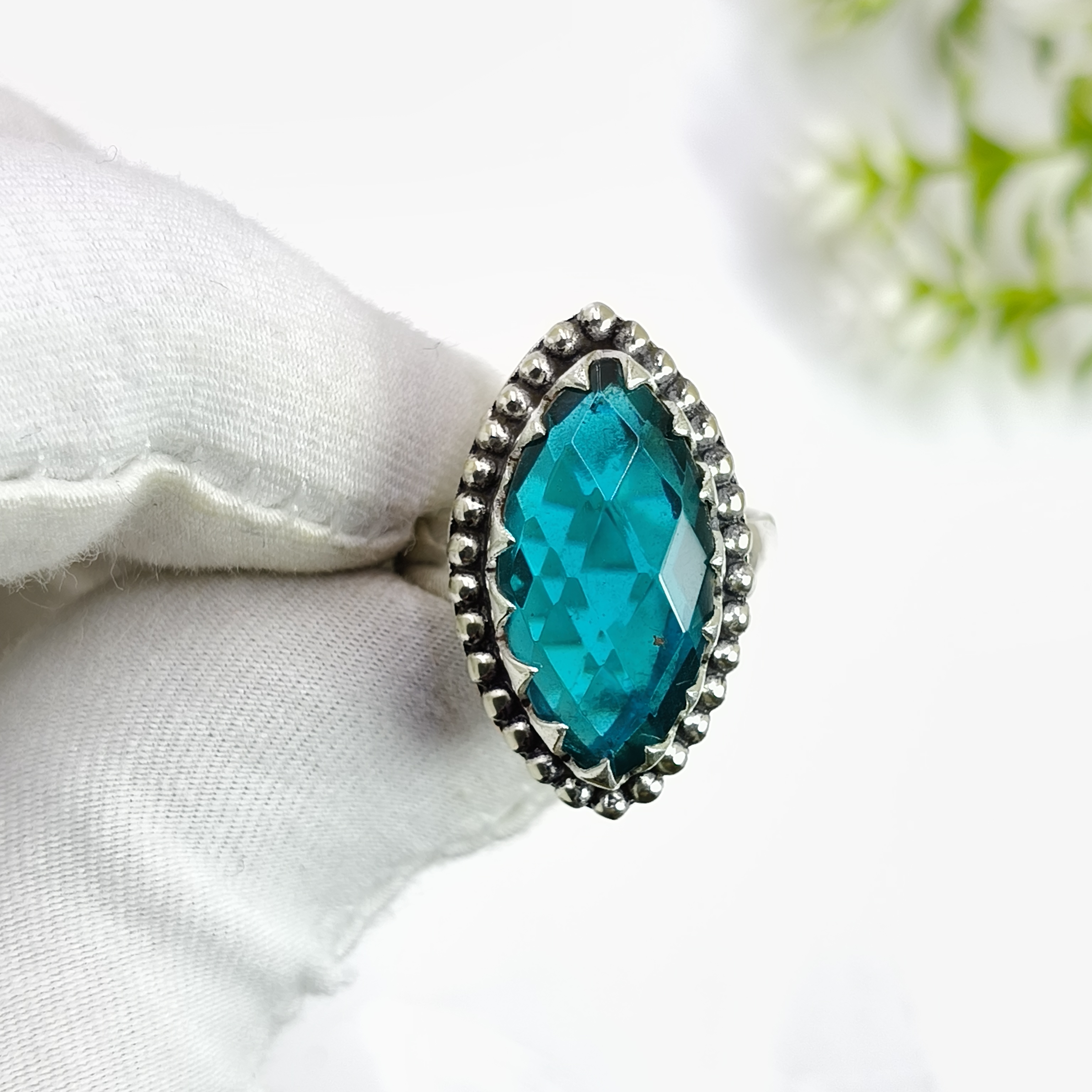thumbnail video image 2 of London Blue Topaz Gemstone Ring for Women – Handmade Oxidized Silver Jewelry, December Birthstone Statement Ring Size US 6.5, 2 of 7