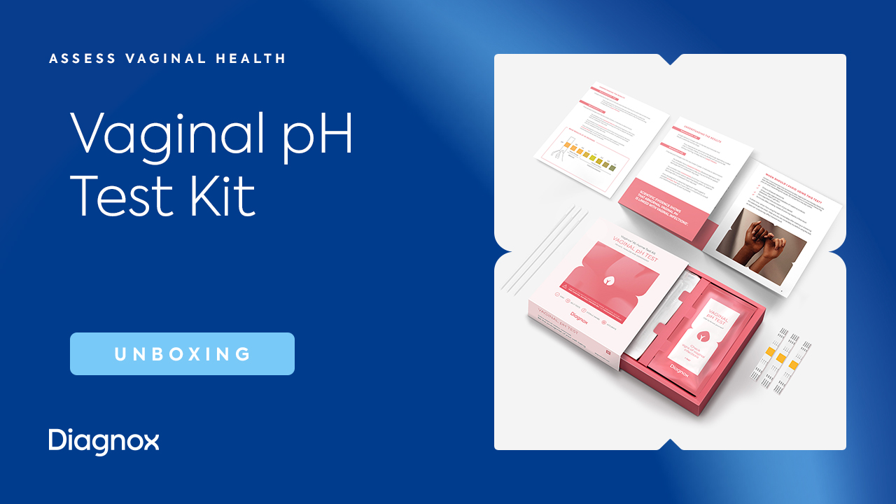 thumbnail video image 2 of Diagnox Health At Home Vaginal pH Test Strips For Women, Early Detection of Feminine pH Imbalances, Individually Packaged & Easy To Use BV Test, Pack of 10, 2 of 10