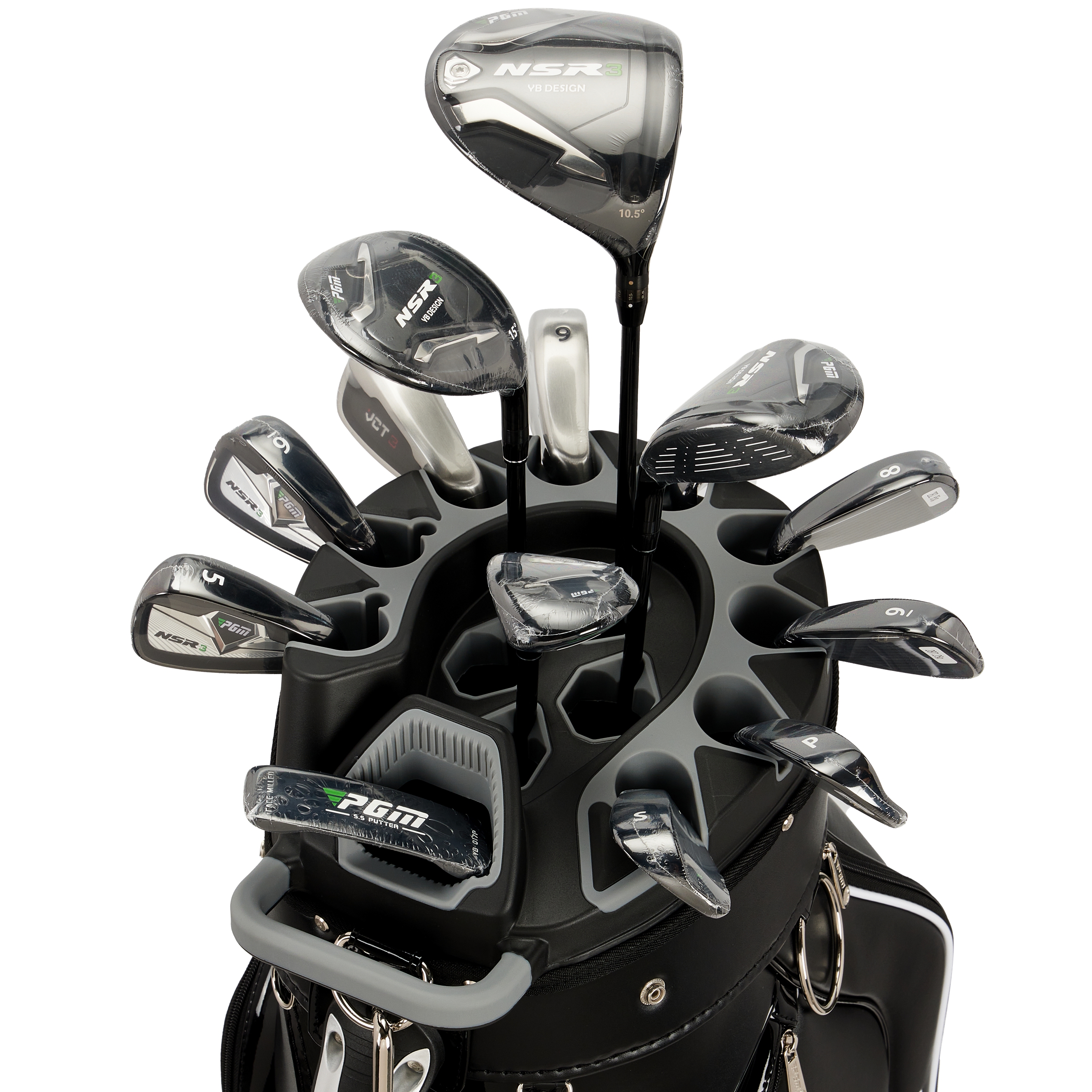 Golfickers Rough Bag Set （TOTE & CART） PGM Golf Cart Bag 14 Way Organizer Divider Silent Top Waterproof
