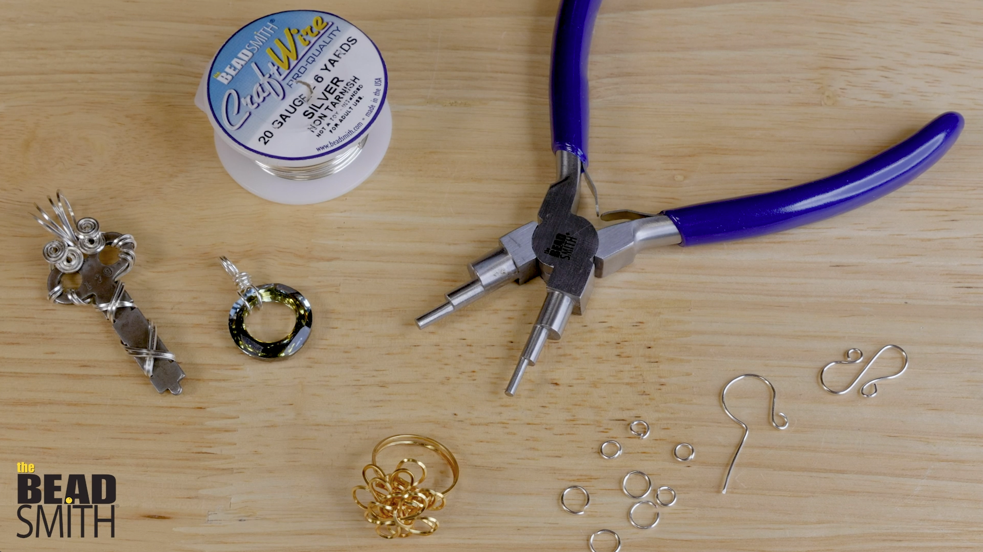 thumbnail video image 2 of The Beadsmith Wire Looping Pliers – Create 6 Sizes (Ranging 2-9mm) of Loops & Jump Rings, 5.5" long (140mm), Polished Steel Head & PVC Comfort Handle, 2 of 8